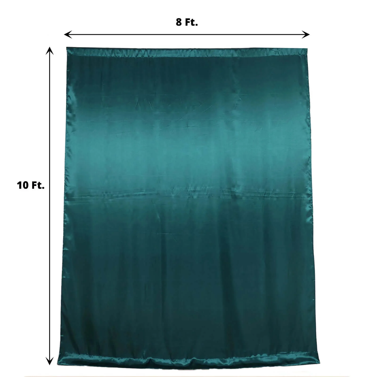 Peacock Teal Satin Backdrop Drape Curtain, Photo Booth Event Divider Panel - 8ftx10ft - Image 3