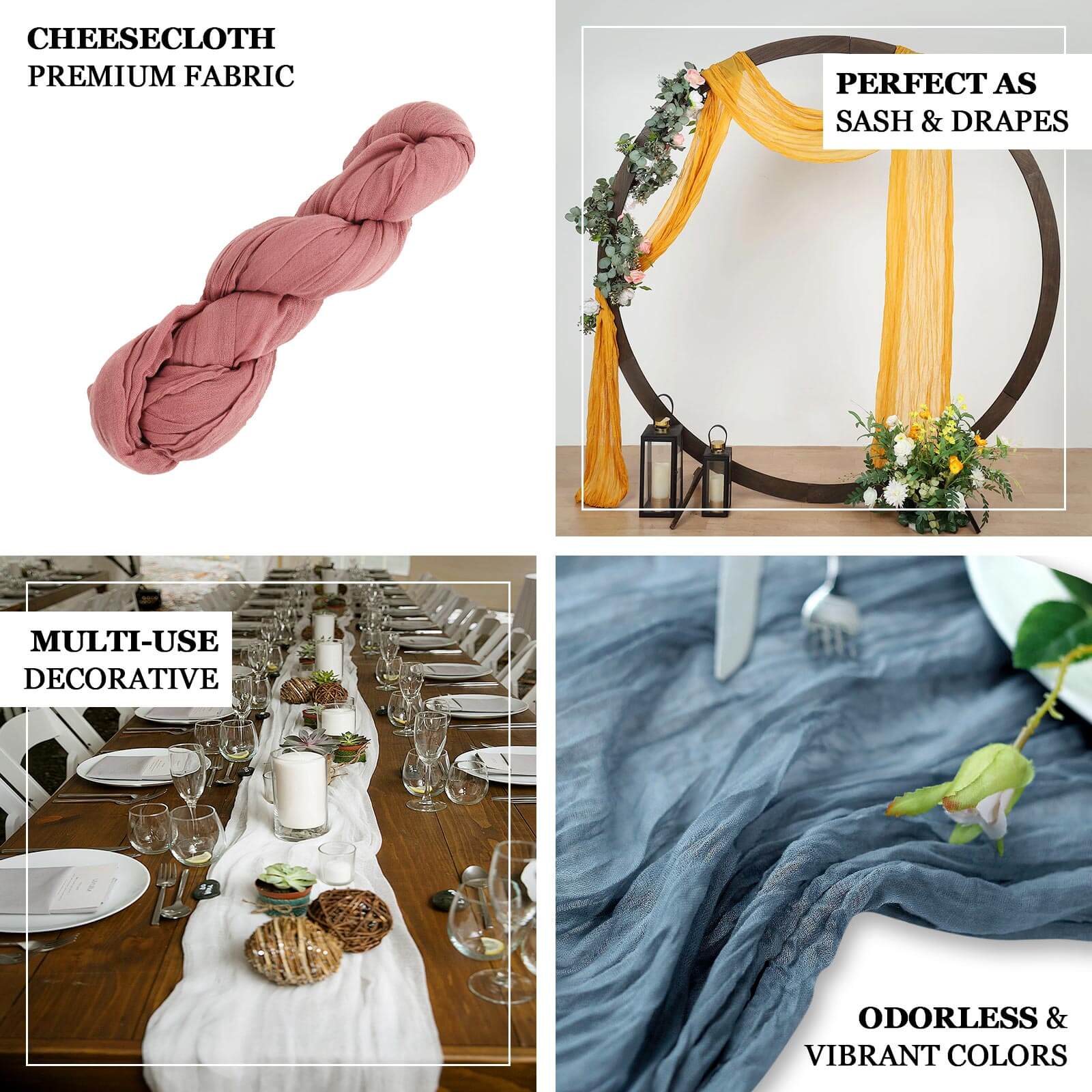 Peacock Teal Gauze Cheesecloth Draping Fabric Wedding Arch Decorations, Window Scarf Valance Drapes, Boho Arbor Long Curtain Panel 20ft - Image 3