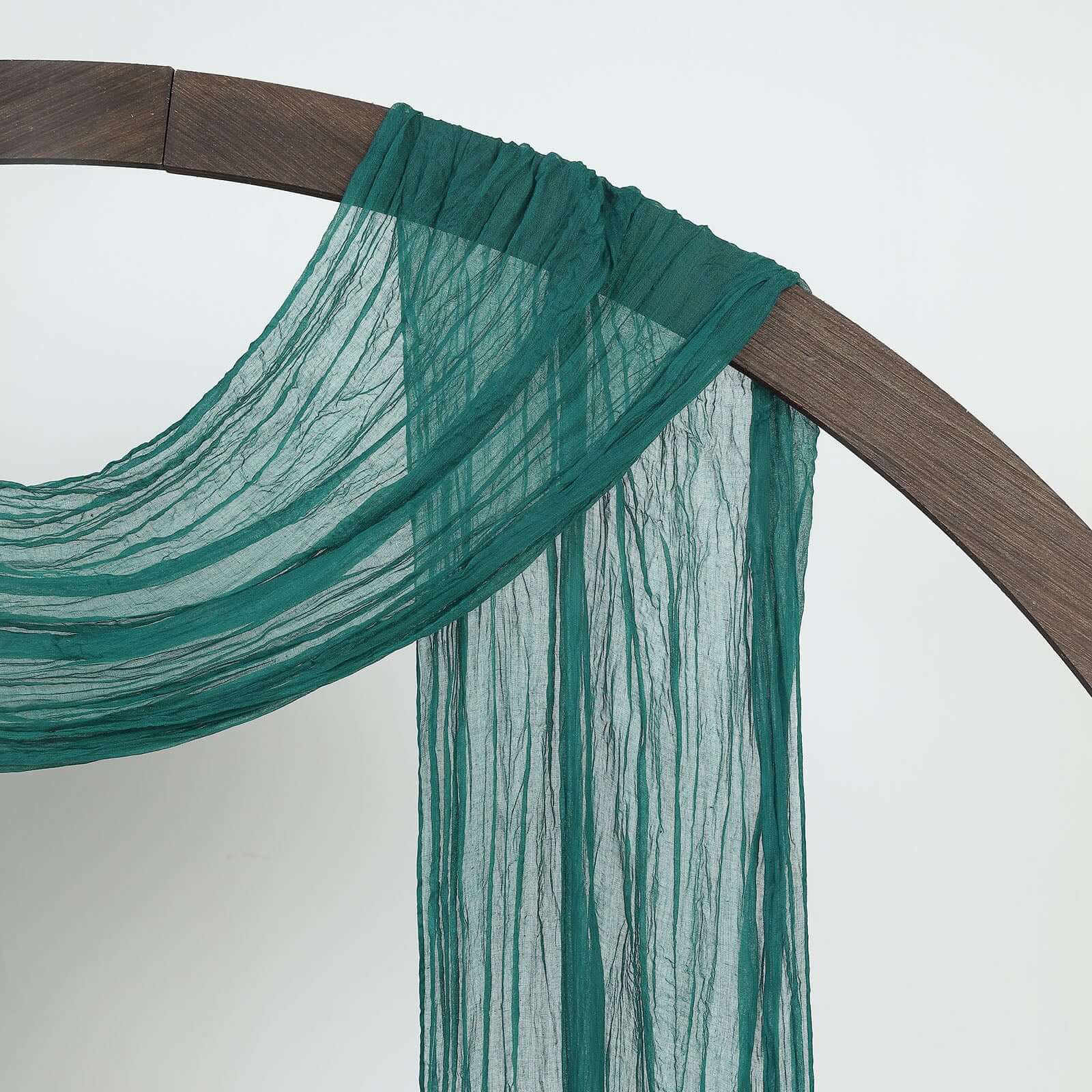Peacock Teal Gauze Cheesecloth Draping Fabric Wedding Arch Decorations, Window Scarf Valance Drapes, Boho Arbor Long Curtain Panel 20ft - Image 8