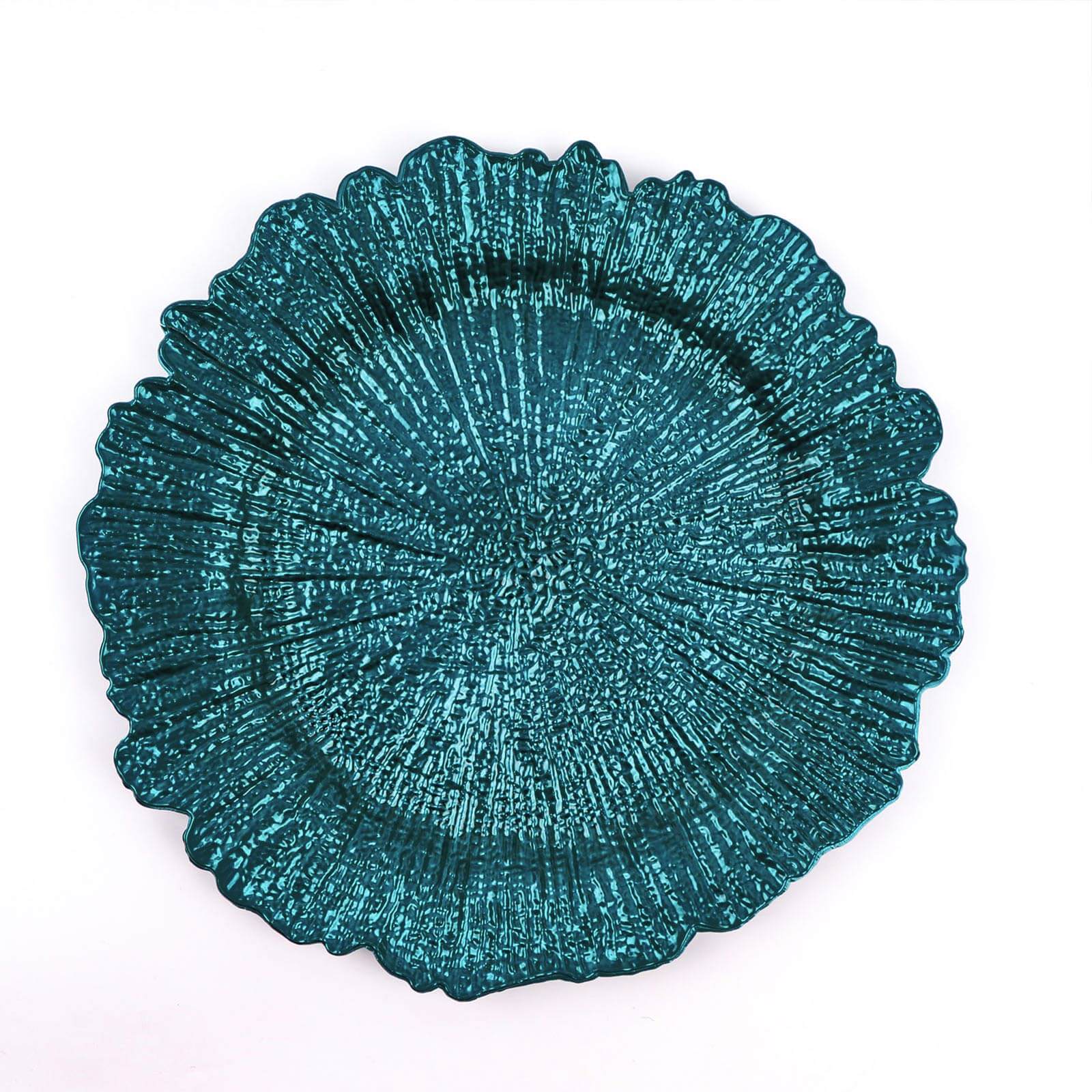 6-Pack Acrylic Plastic Charger Plates 13" Round Peacock Teal Reef Design - Decorative Dinner Charger Tableware - Image 6