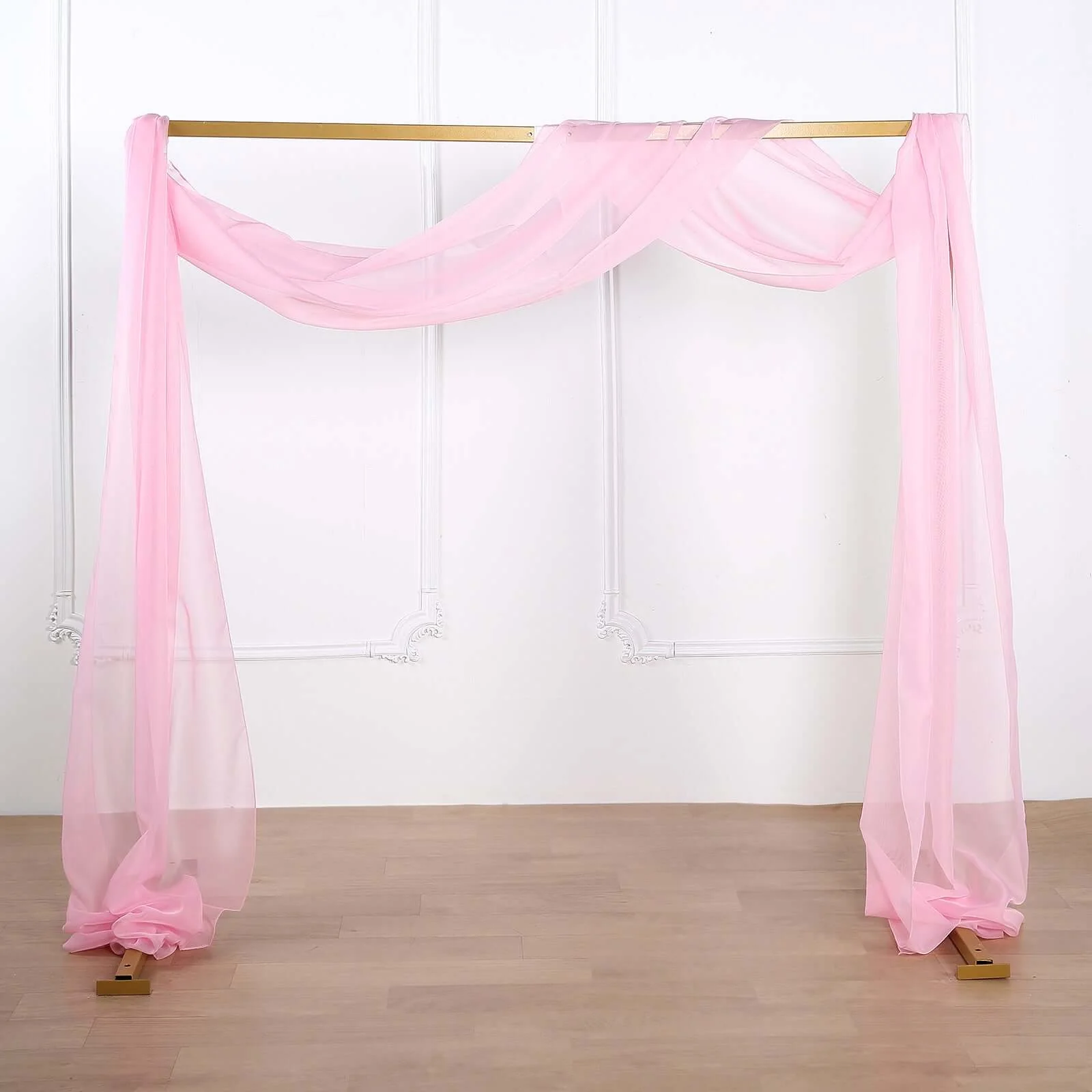 Pink Sheer Organza Wedding Arch Draping Fabric, Long Curtain Backdrop Window Scarf Valance 18ft - Image 8