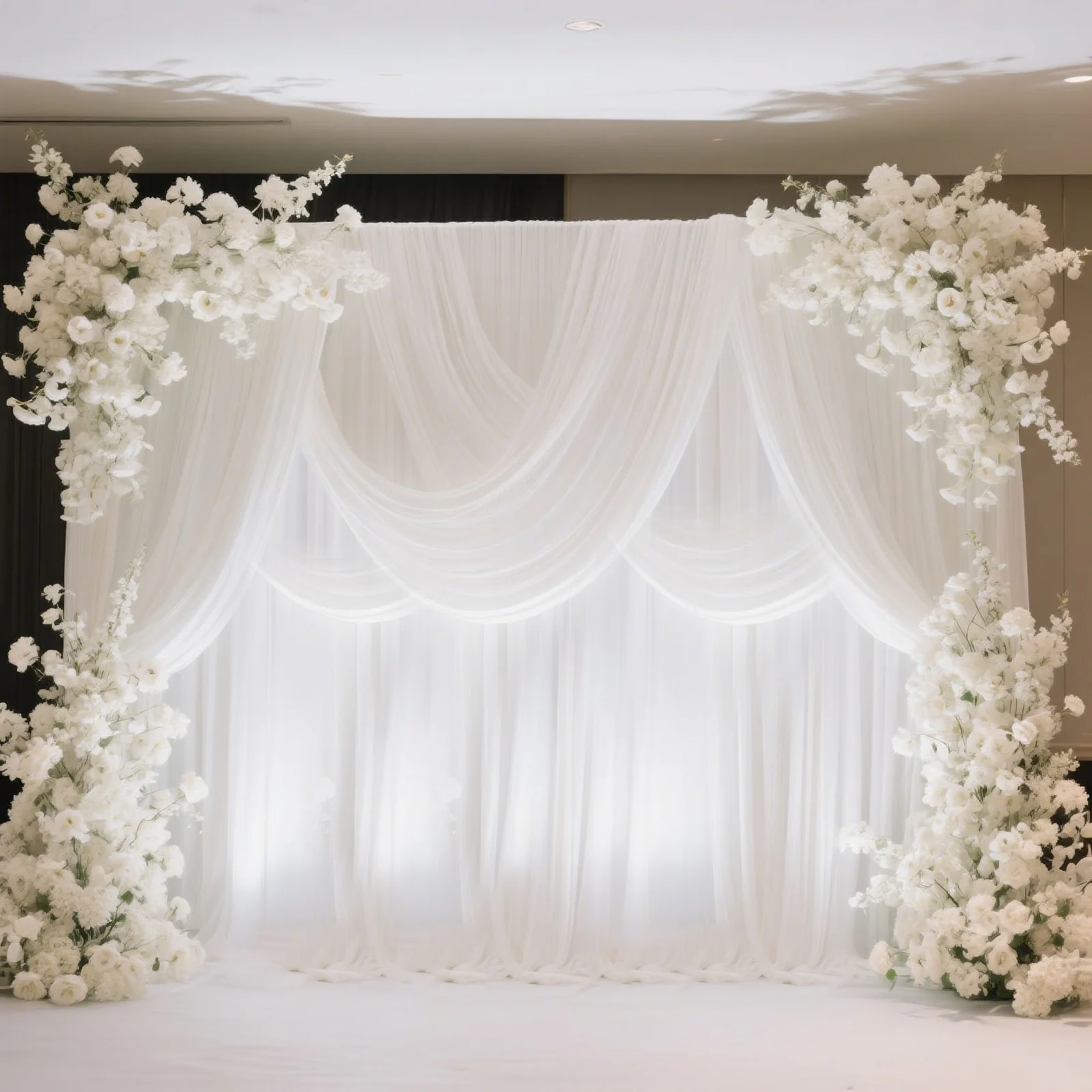 Pipe and Drape Backdrop Stand with Double Cross Bars, Adjustable Silver Aluminum Frame Support System 12ft x 12ft with Heavy Duty Steel Bases - Image 2