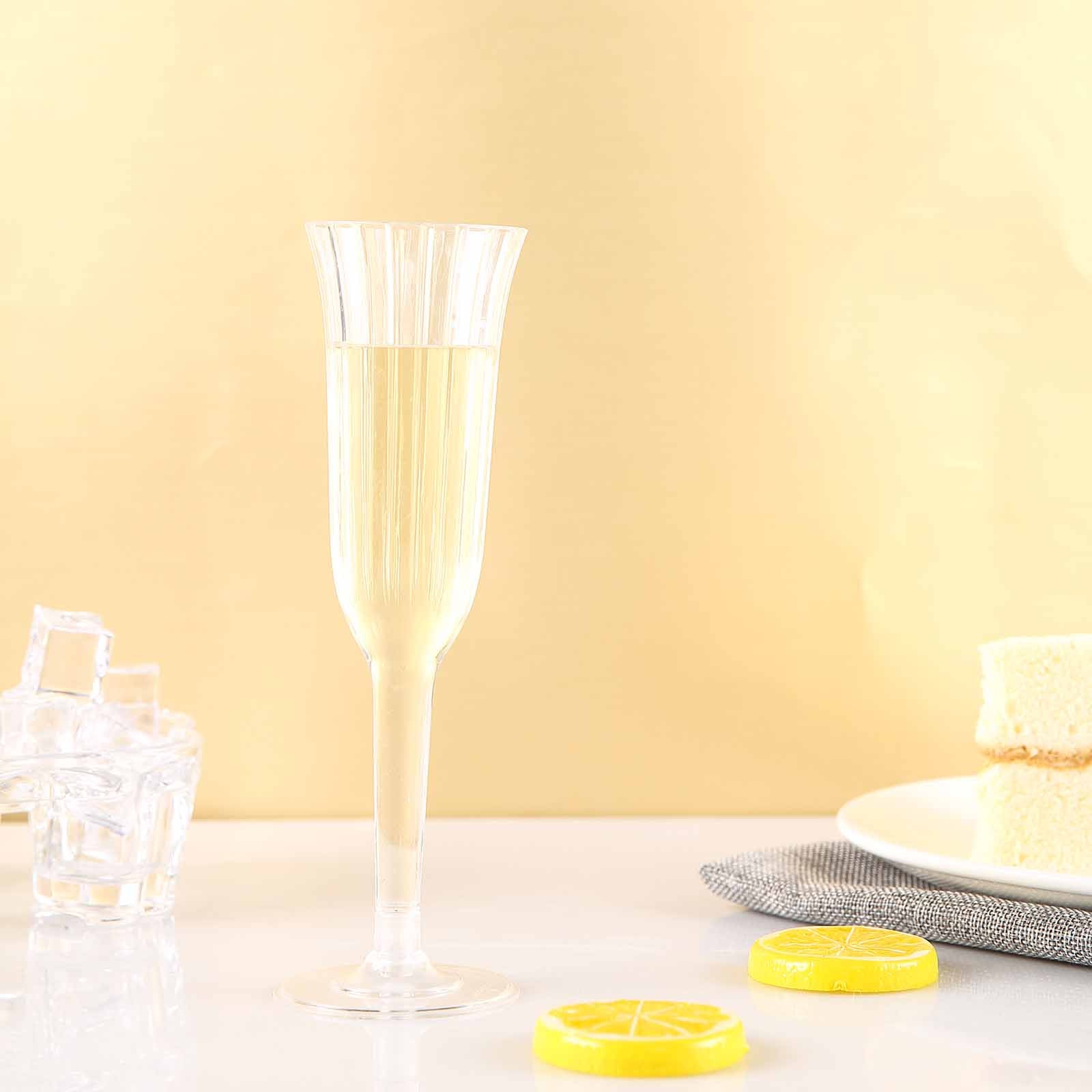 24-Pack Plastic Champagne Flutes 6oz Clear Flared Design - Disposable Glasses with Detachable Base - Image 8