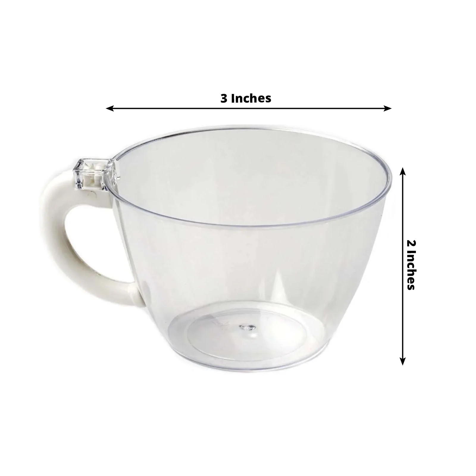 25-Pack Clear Plastic Coffee Cups with Handles 6oz - Hard Disposable Tea Mugs for Hot Drinks - Image 3