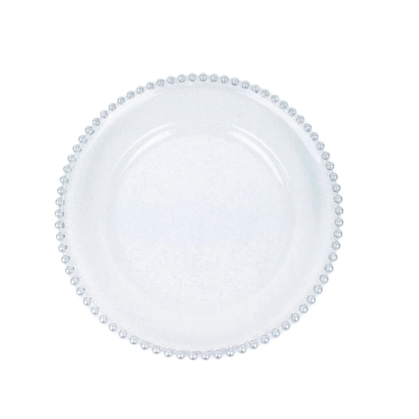 10 Pack Plastic Dessert Appetizer Plates in Clear Silver Glittered with Beaded Rim, Disposable Round Salad Party Plates 8" - Image 5