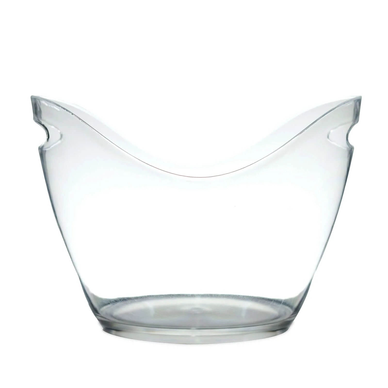 Plastic Ice and Drinks Bucket 7 Liter Clear Curved Boat Shape - Image 7