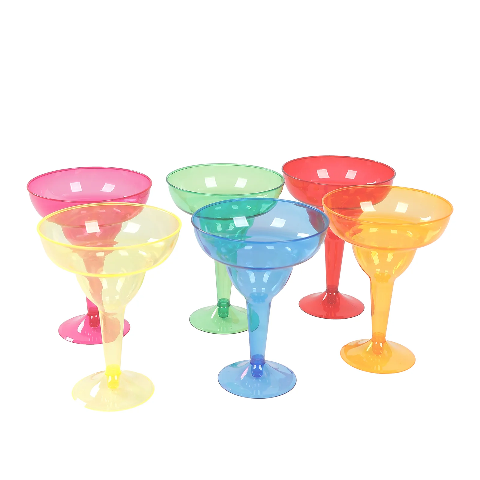 48-Pack Plastic Margarita Glasses 12oz - Assorted Colors, Reusable Cocktail Cups for Parties, Fiesta & Frozen Drinks - Image 5