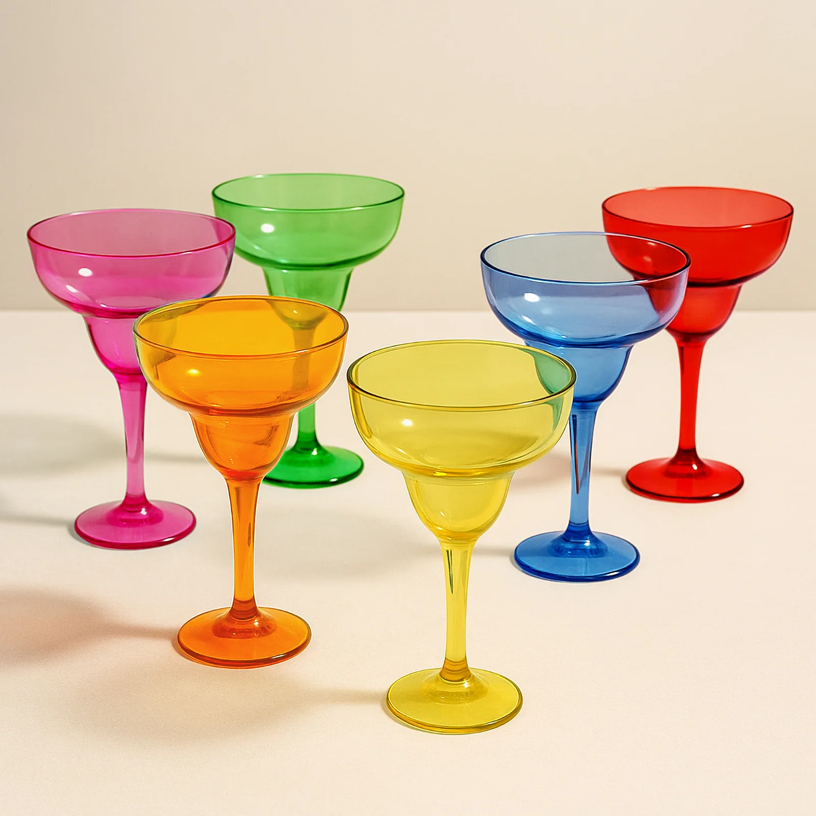 48-Pack Plastic Margarita Glasses 12oz - Assorted Colors, Reusable Cocktail Cups for Parties, Fiesta & Frozen Drinks - Image 7
