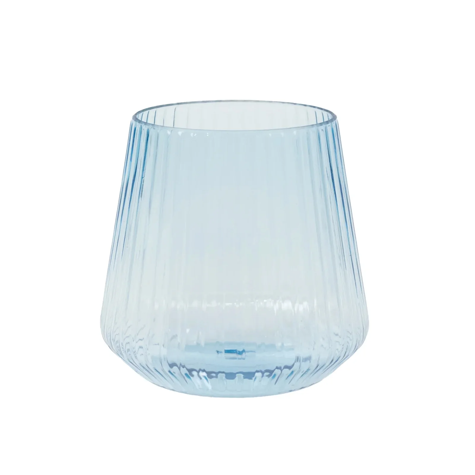 12-Pack Plastic Stemless Wine Glasses – 12oz Transparent Dusty Blue Ribbed Design, Reusable Shatterproof Cocktail Tumblers - Image 7