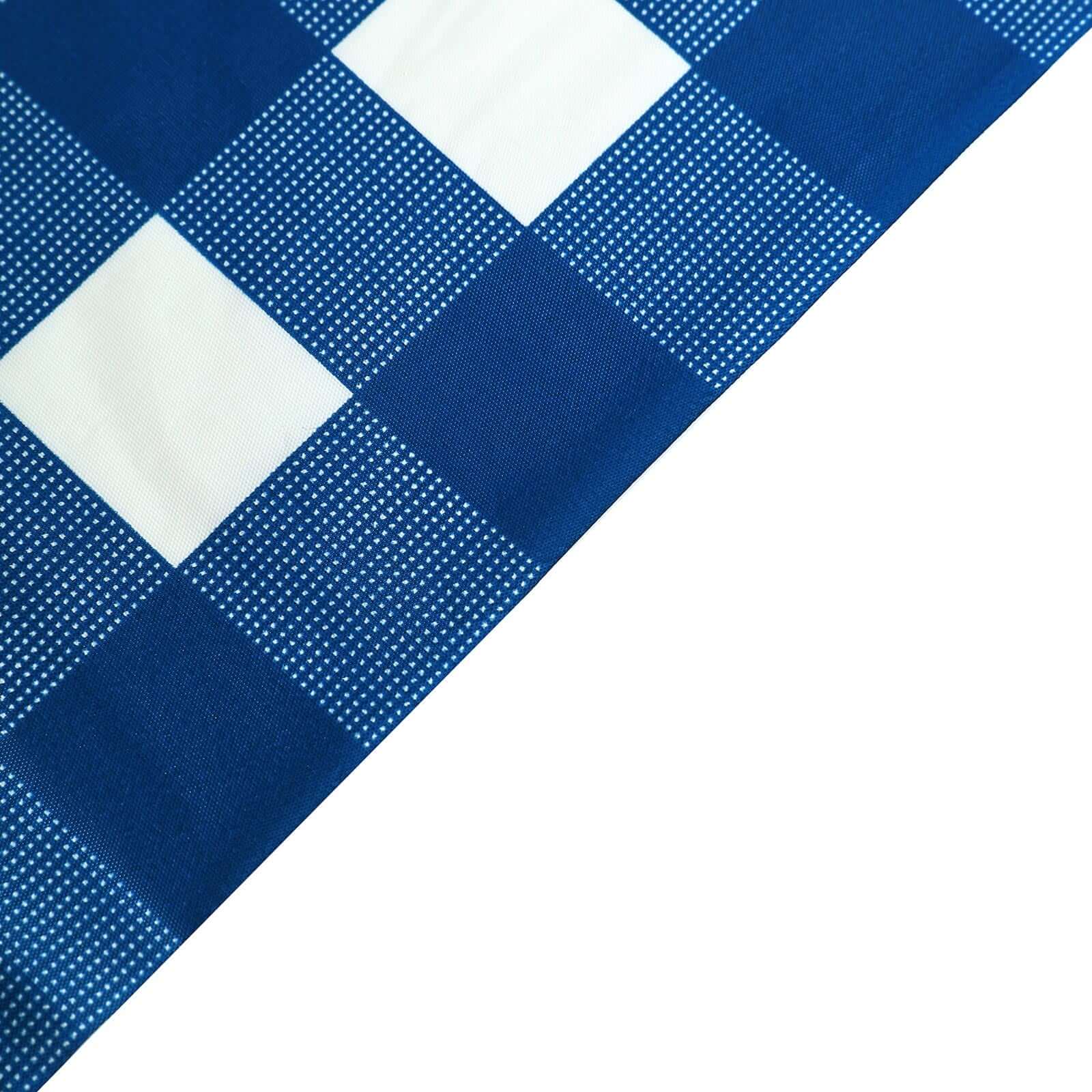 5-Pack Plastic Table Covers 54"x108" Navy Blue Checkered Rectangle - PVC Waterproof Disposable Tablecloths - Image 12