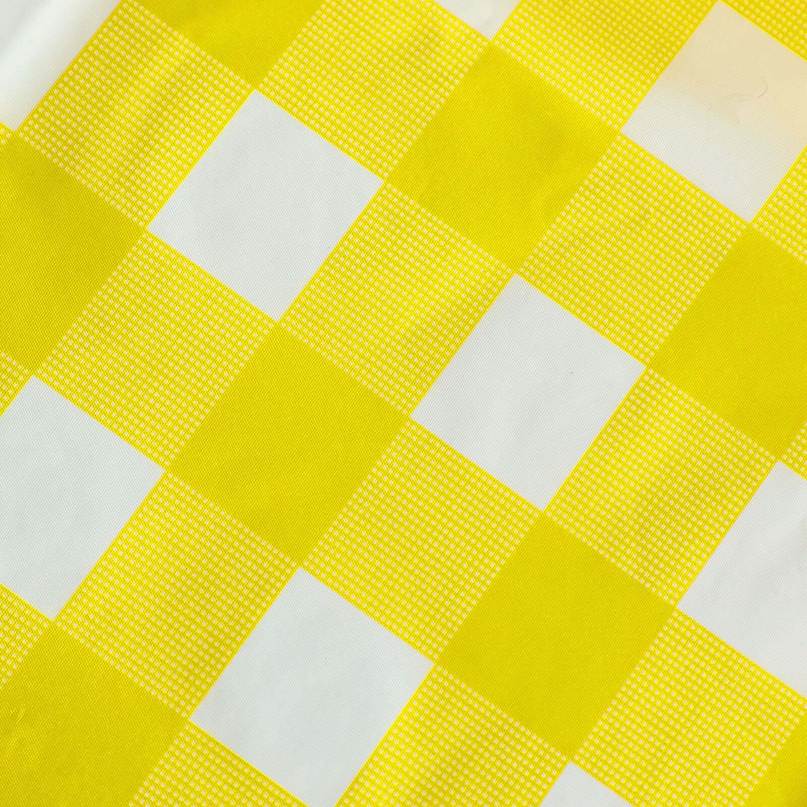 Plastic Table Cover 54"x108" White/Yellow Checkered Rectangle - PVC Waterproof Disposable Cover - Image 11