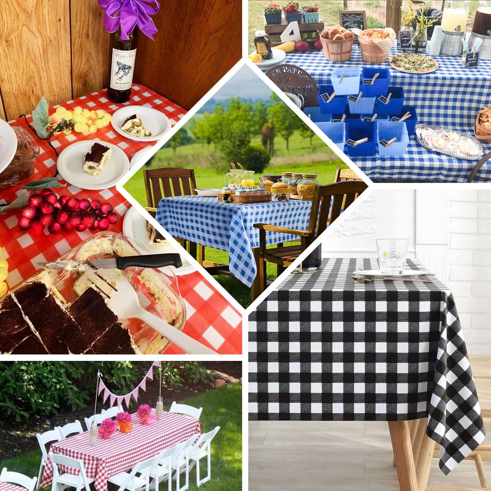Plastic Table Cover 54"x108" White/Yellow Checkered Rectangle - PVC Waterproof Disposable Cover - Image 5