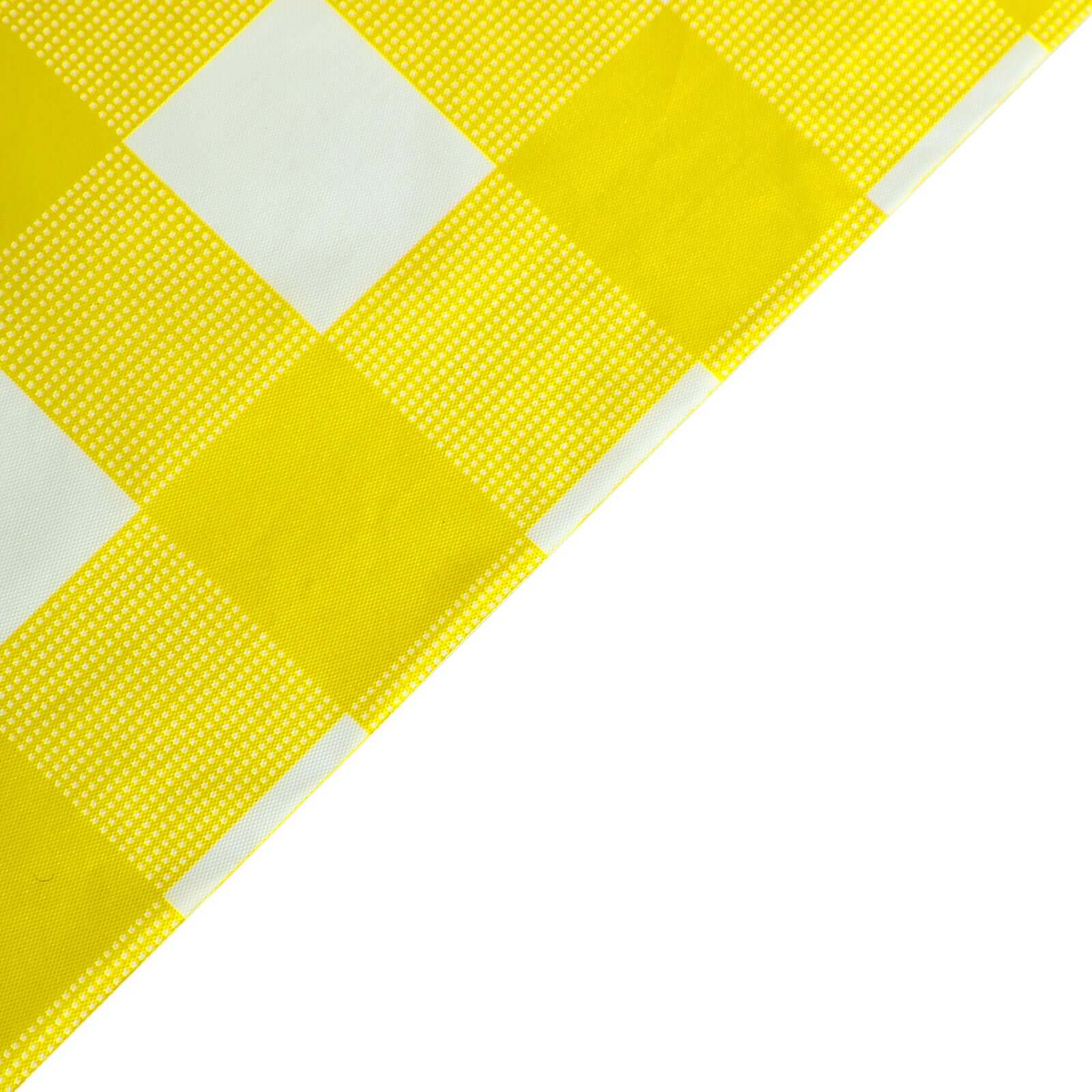 Plastic Table Cover 54"x108" White/Yellow Checkered Rectangle - PVC Waterproof Disposable Cover - Image 9