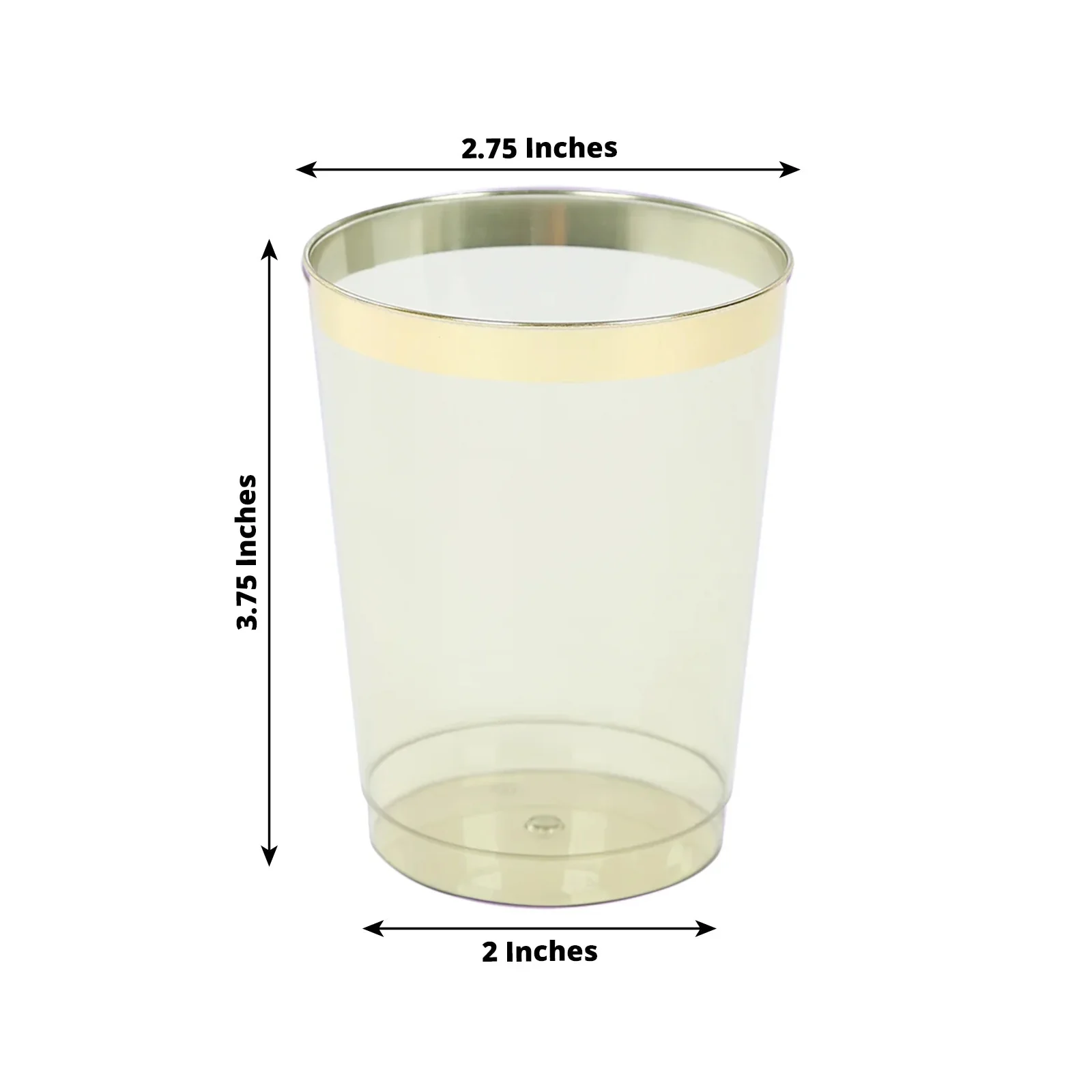 25-Pack Plastic Tumbler Cups 10oz Transparent Dusty Sage Green with Gold Rim - Disposable Crystal Drinking Glasses for Parties - Image 3