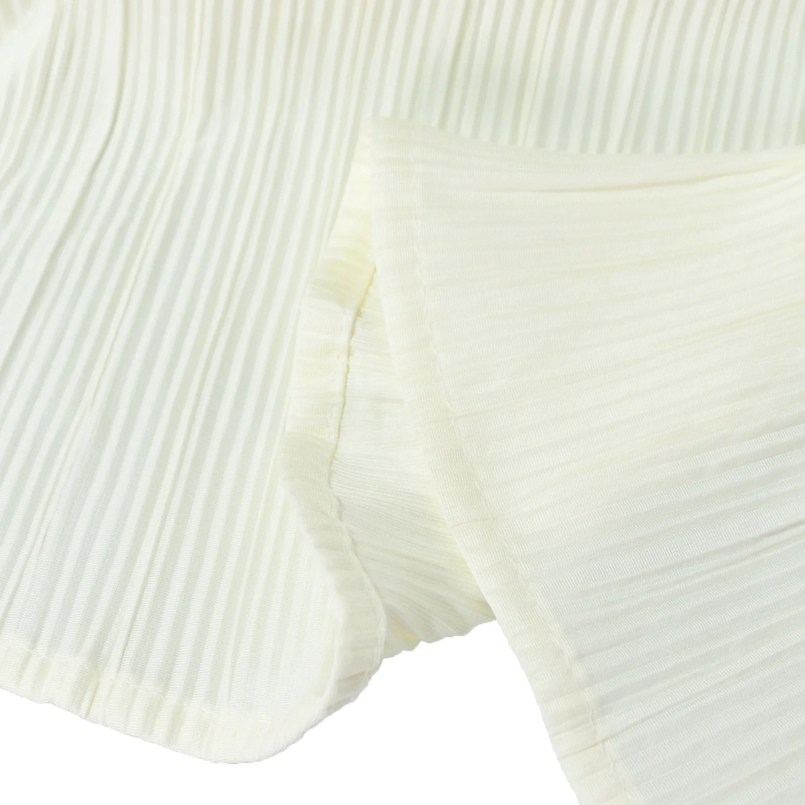 Scuba Tablecloth 120" Round Ivory Accordion Pleated – Wrinkle Free & Stain Resistant Textured Table Linen - Image 7