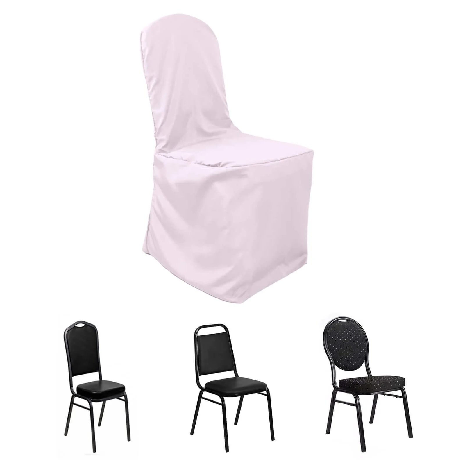 Polyester Banquet Chair Cover Blush - Reusable Stain-Resistant Slipcover