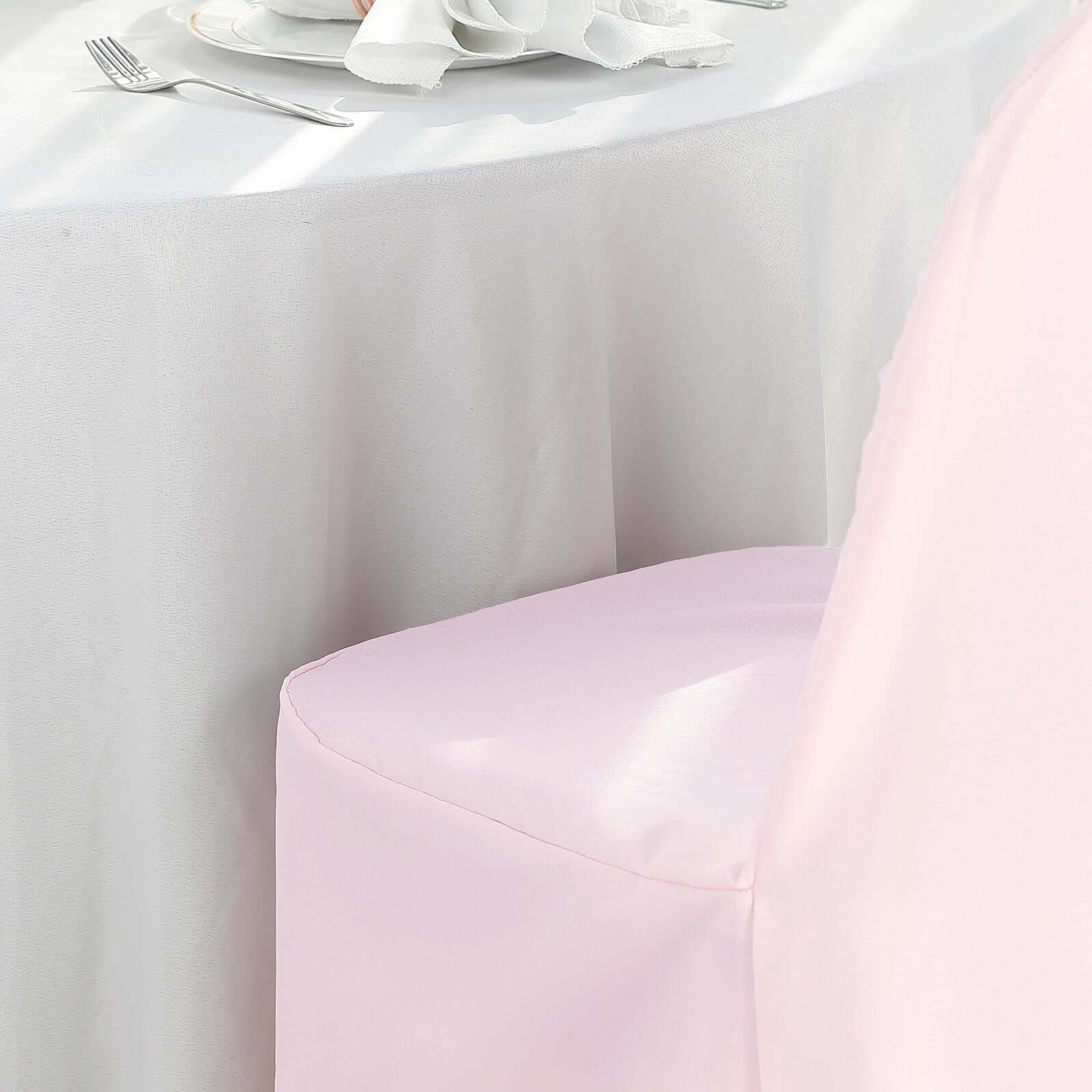 Polyester Banquet Chair Cover Blush - Reusable Stain-Resistant Slipcover - Image 13