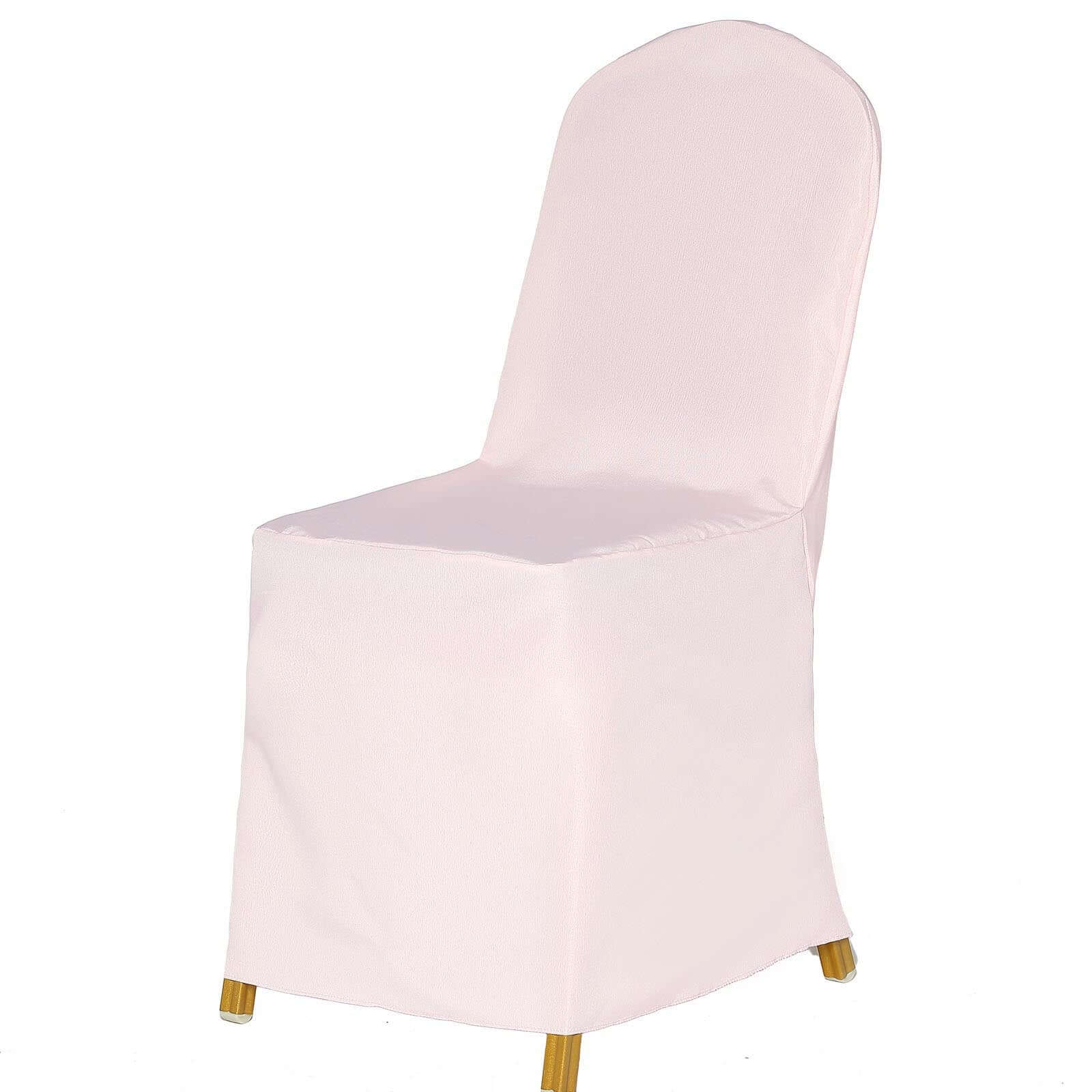 Polyester Banquet Chair Cover Blush - Reusable Stain-Resistant Slipcover - Image 16