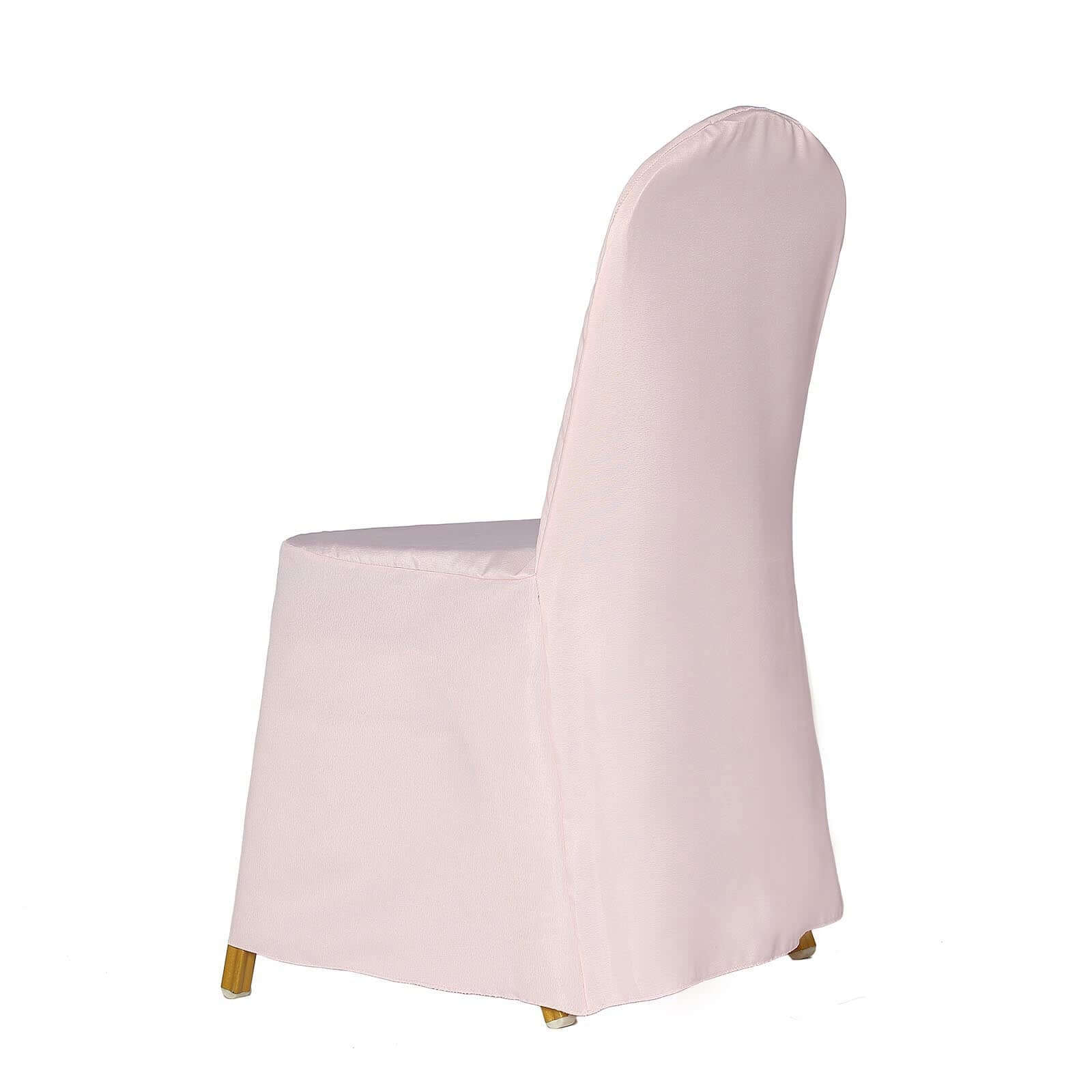 Polyester Banquet Chair Cover Blush - Reusable Stain-Resistant Slipcover - Image 17