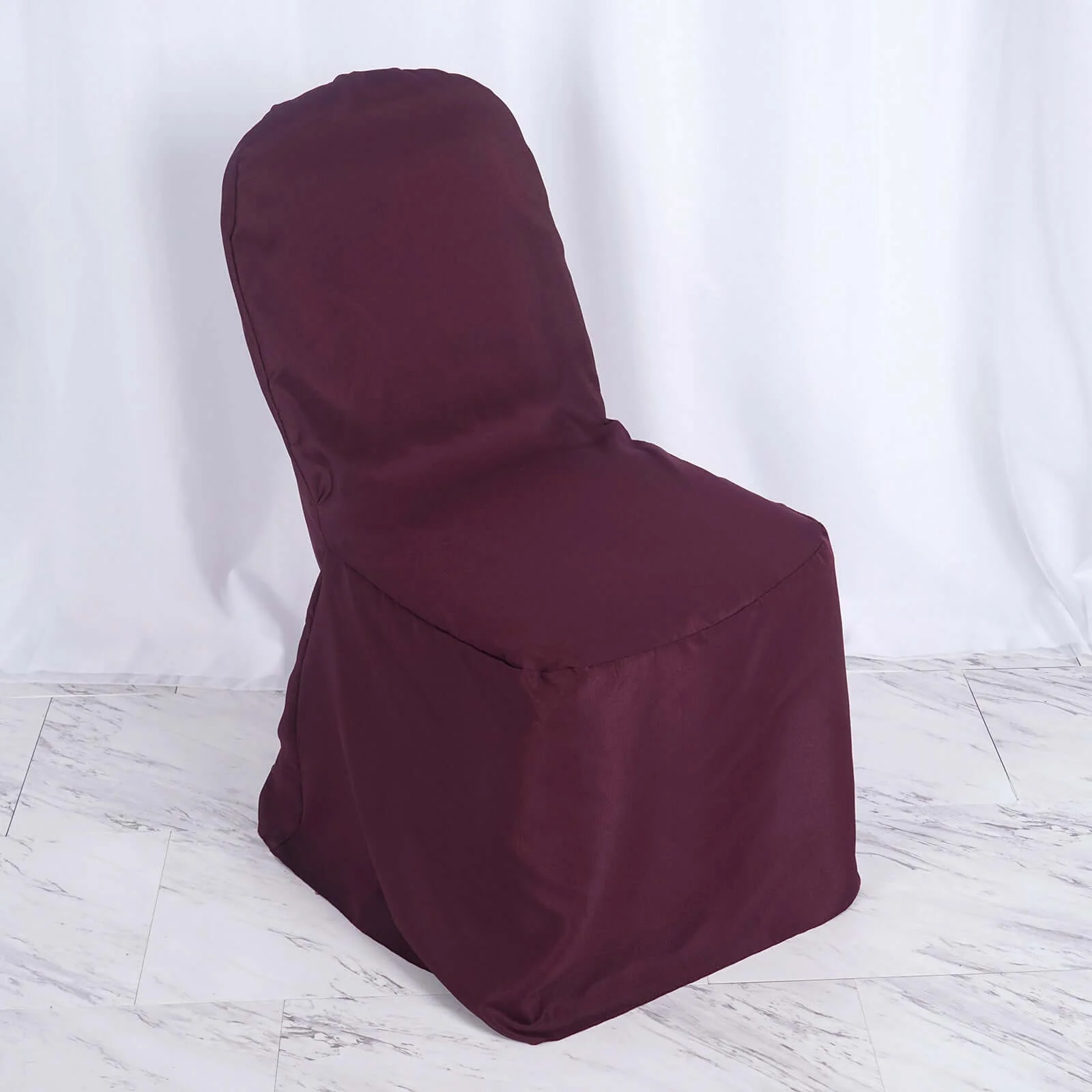 Polyester Banquet Chair Cover Burgundy - Reusable Stain-Resistant Slipcover - Image 7