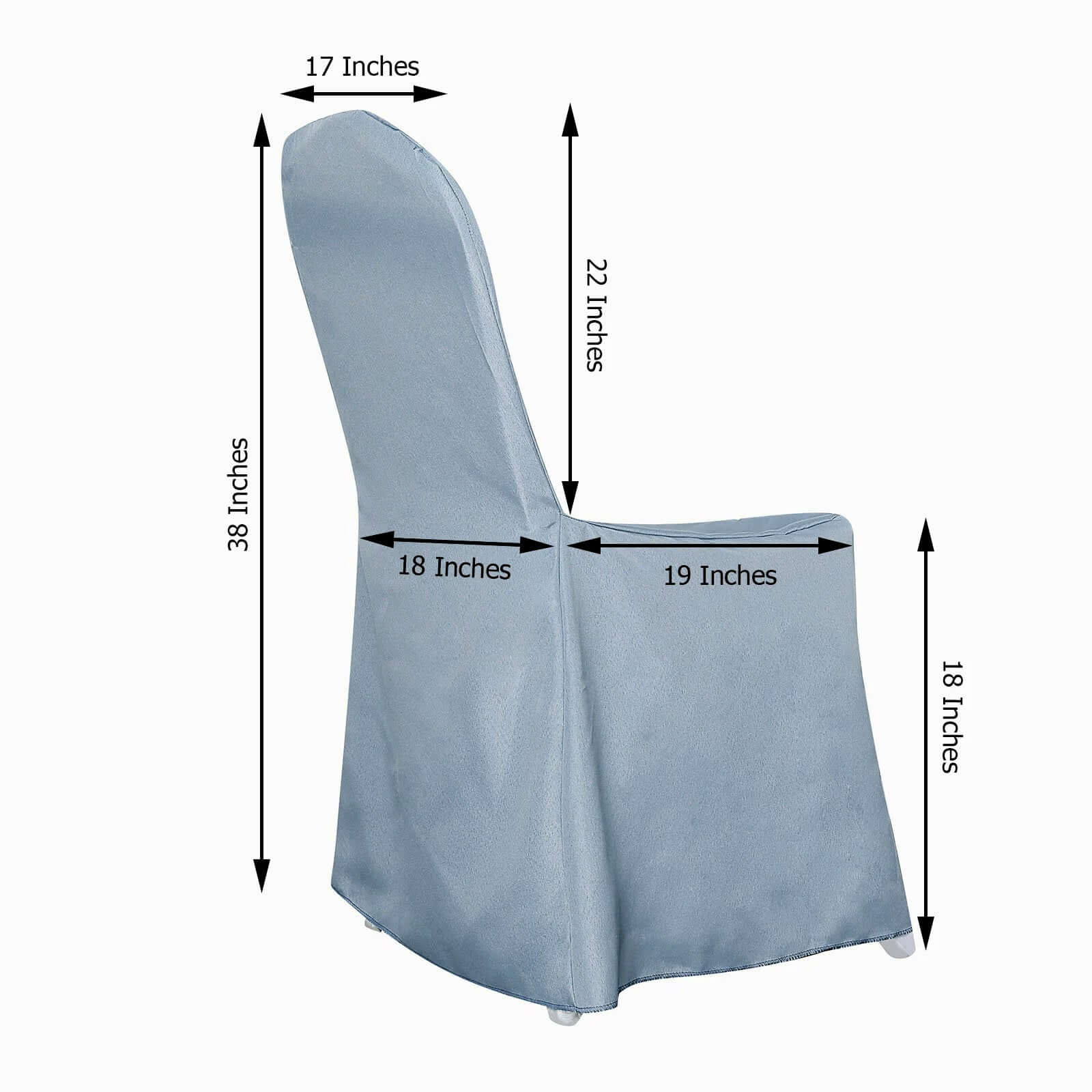 Polyester Banquet Chair Cover Dusty Blue - Reusable Stain-Resistant Slipcover - Image 3