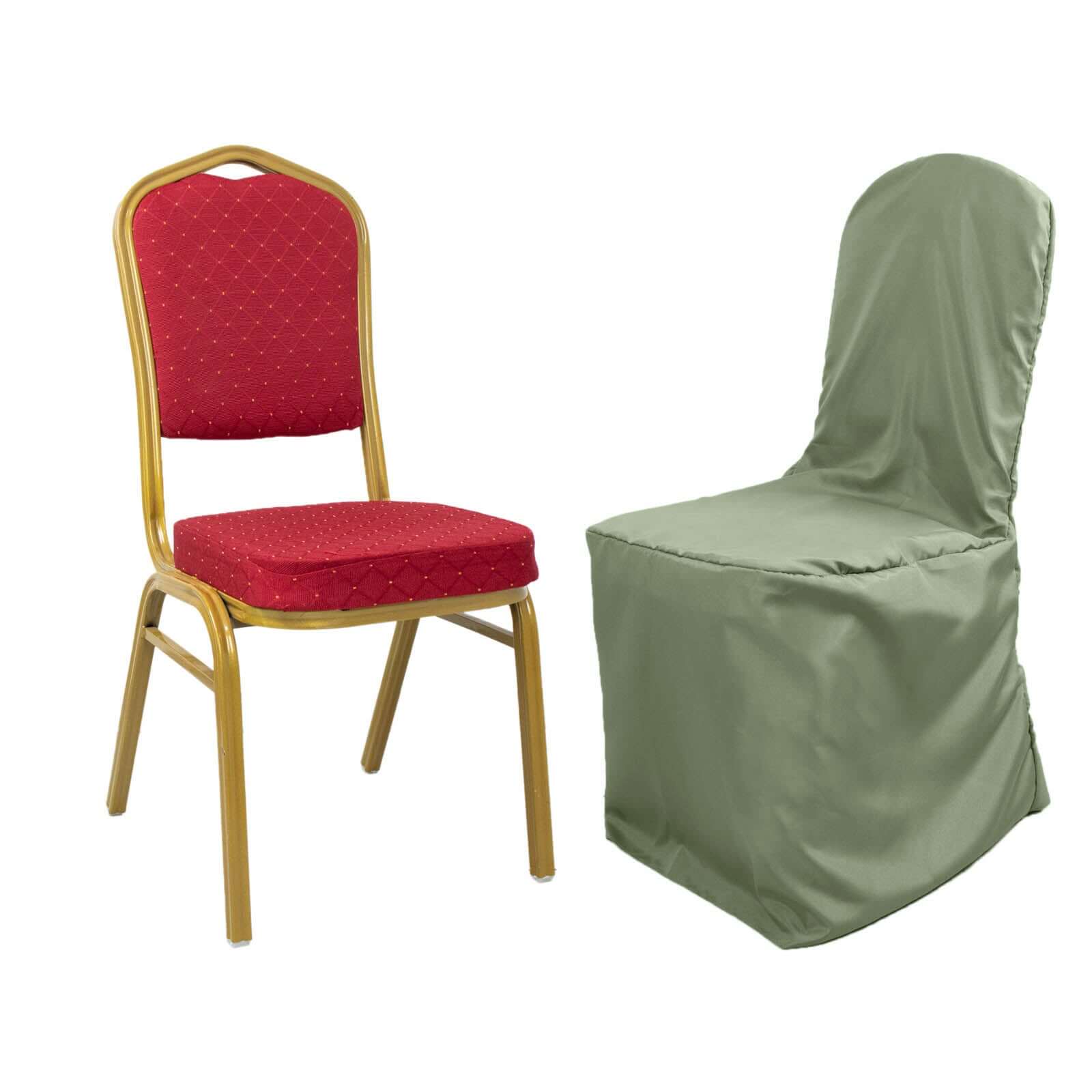 Polyester Banquet Chair Cover Dusty Sage Green - Reusable Stain-Resistant Slipcover - Image 6