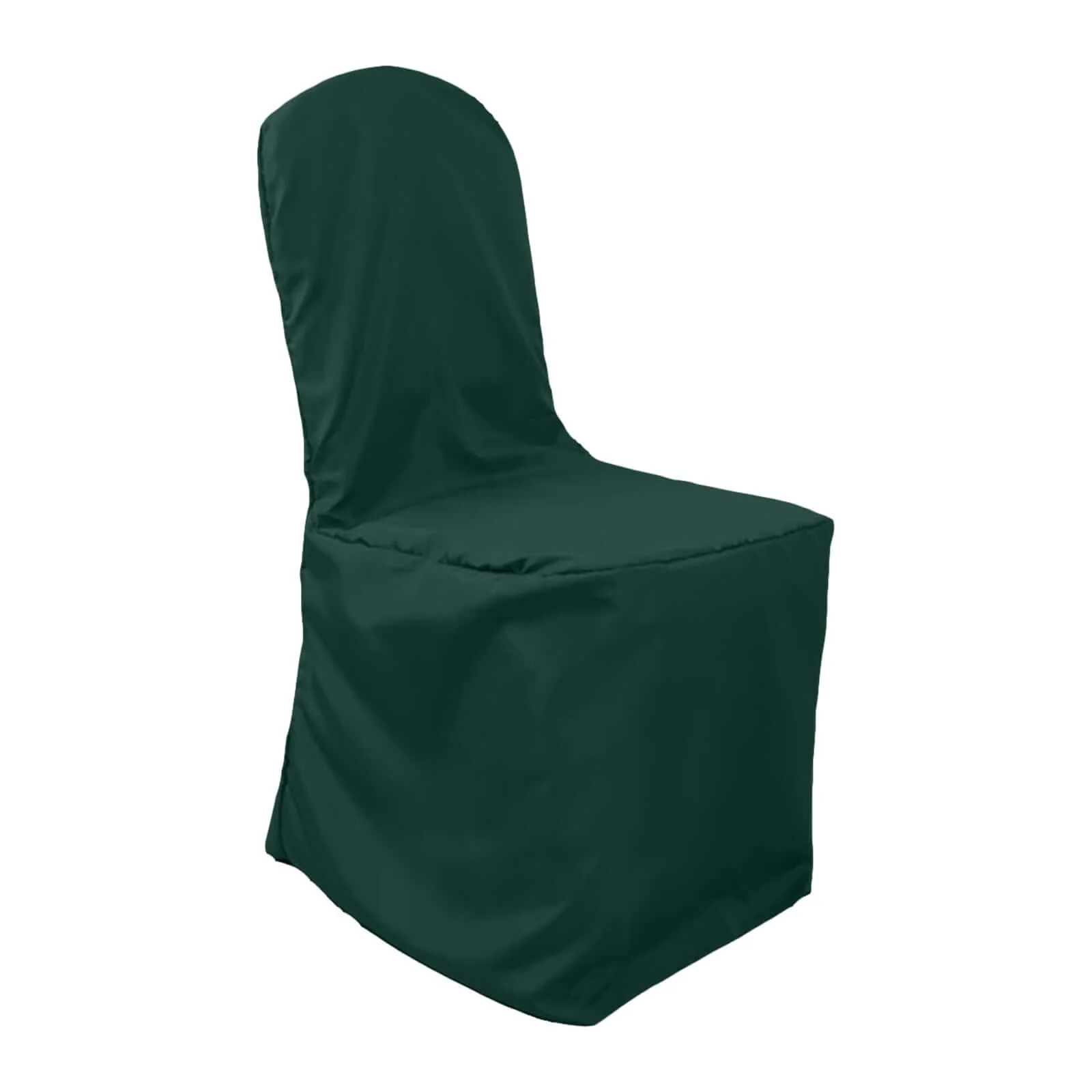 Polyester Banquet Chair Cover Hunter Emerald Green - Reusable Stain-Resistant Slipcover - Image 7