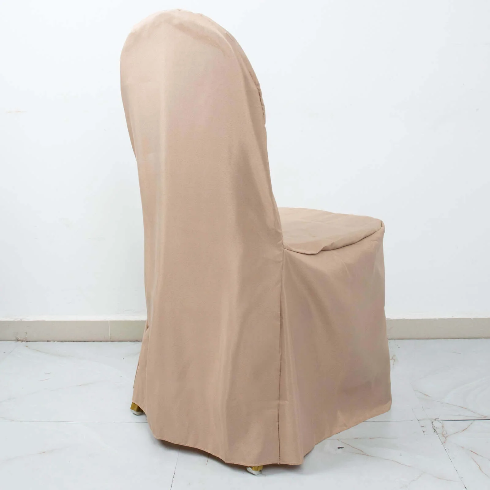 Polyester Banquet Chair Cover Nude - Reusable Stain-Resistant Slipcover - Image 11