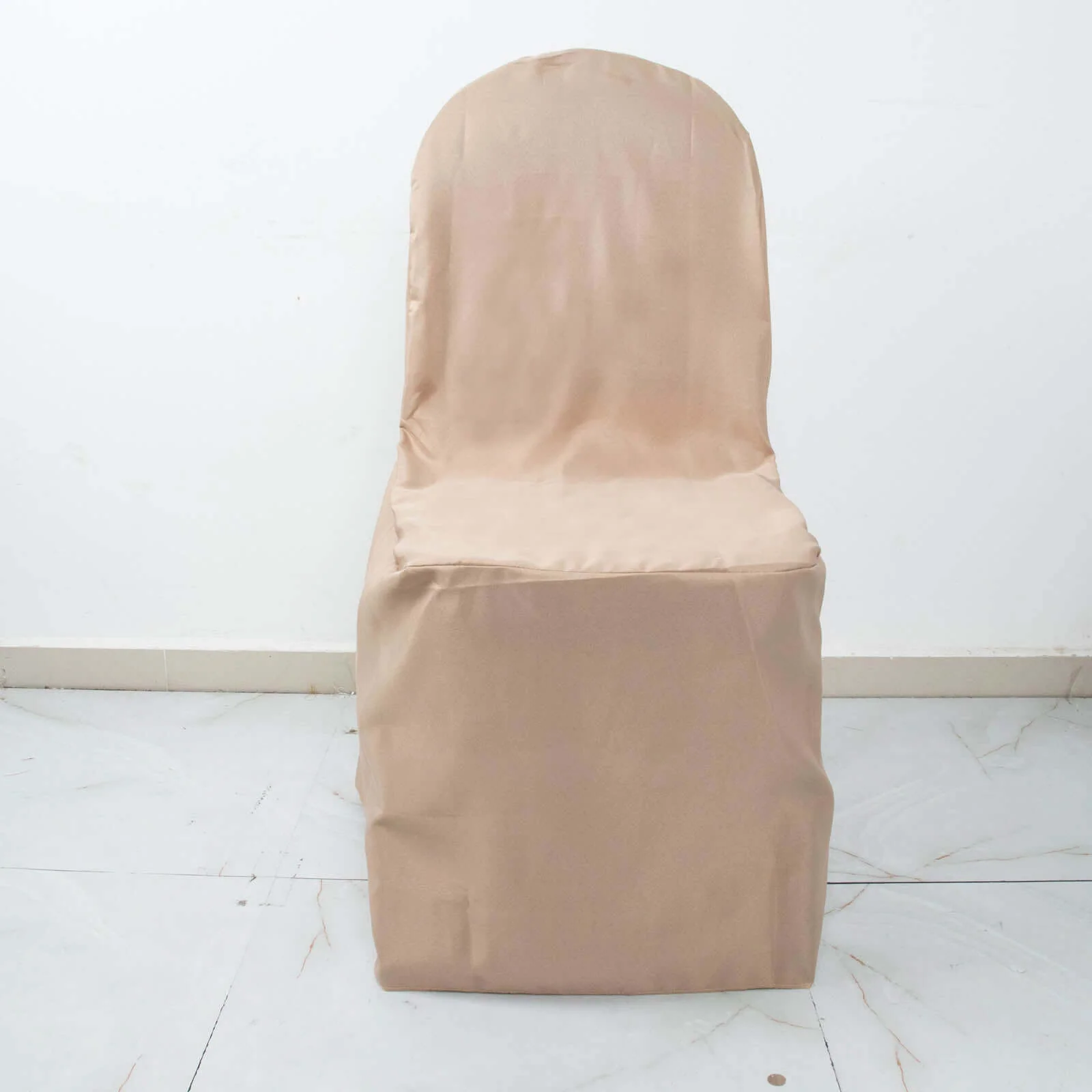 Polyester Banquet Chair Cover Nude - Reusable Stain-Resistant Slipcover - Image 12