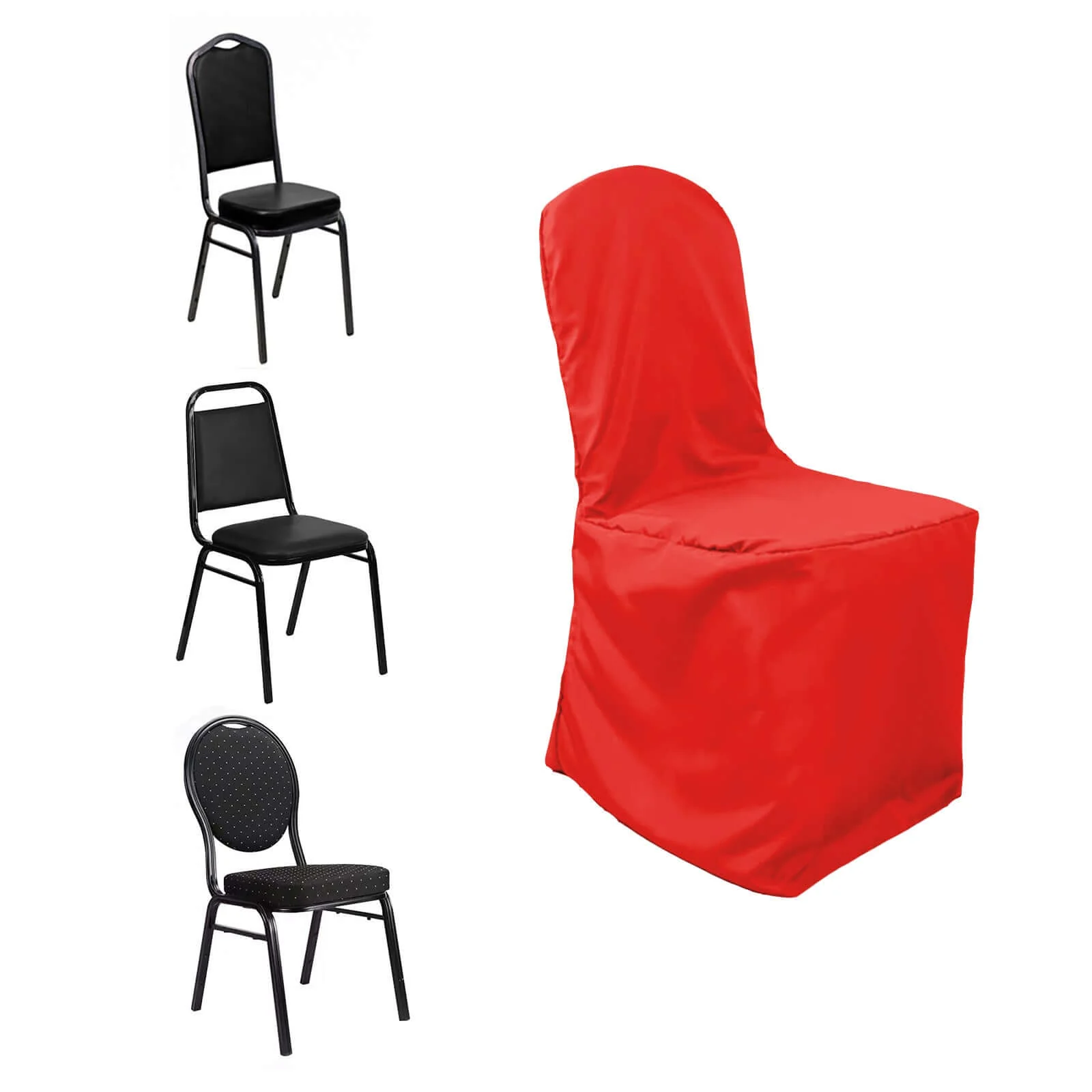 Polyester Banquet Chair Cover Red - Reusable Stain-Resistant Slipcover - Image 6
