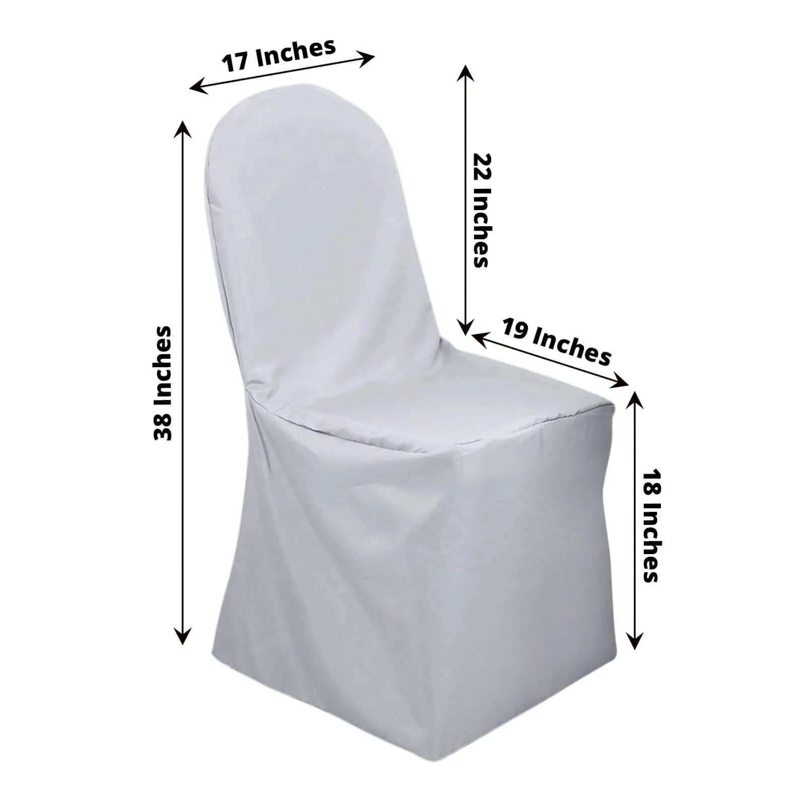 Polyester Banquet Chair Cover Silver - Reusable Stain-Resistant Slipcover - Image 3