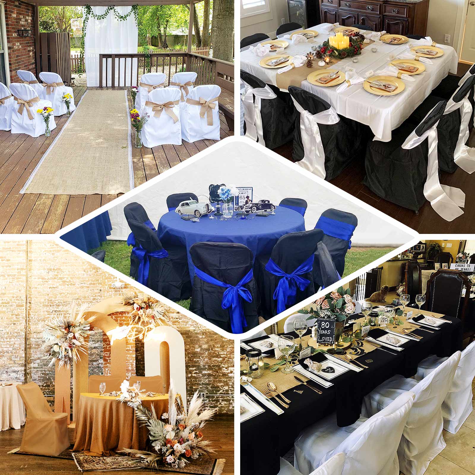 Polyester Folding Chair Cover Beige for Lifetime Chairs - Durable Reusable Slipcover - Image 5