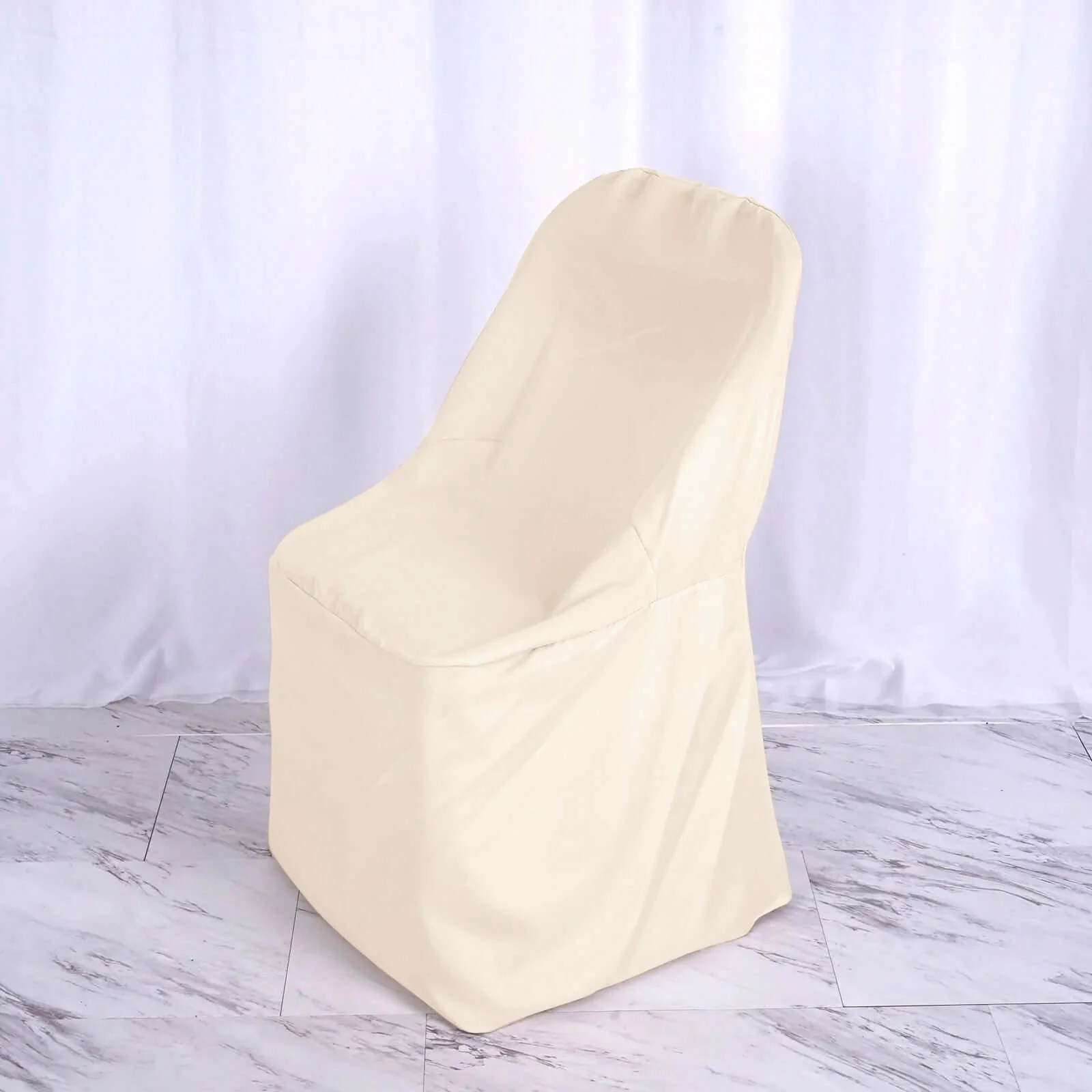 Polyester Folding Chair Cover Beige - Reusable Stain-Resistant Slipcover - Image 8