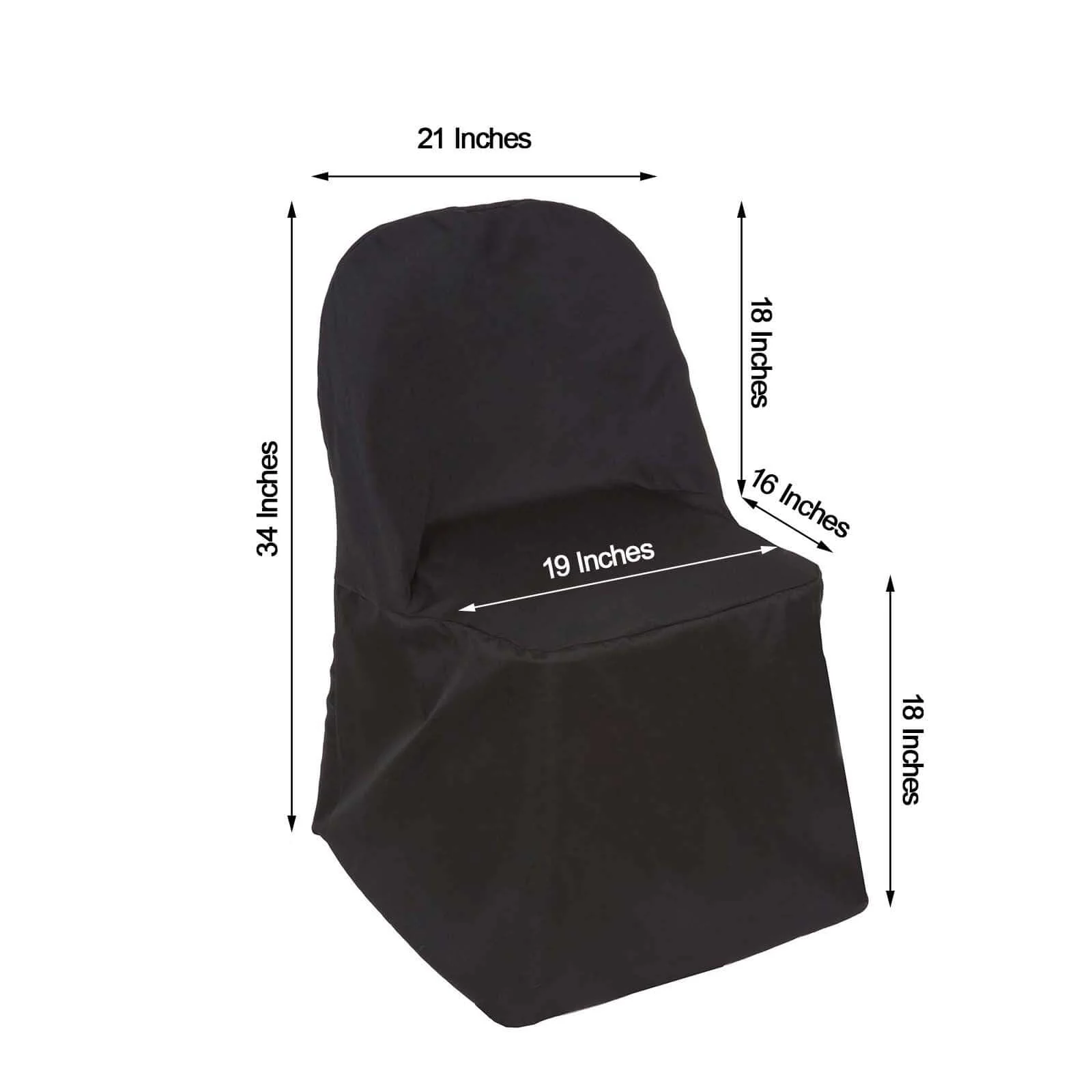 Polyester Folding Chair Cover Black - Reusable & Stain Resistant Slip On Cover - Image 3