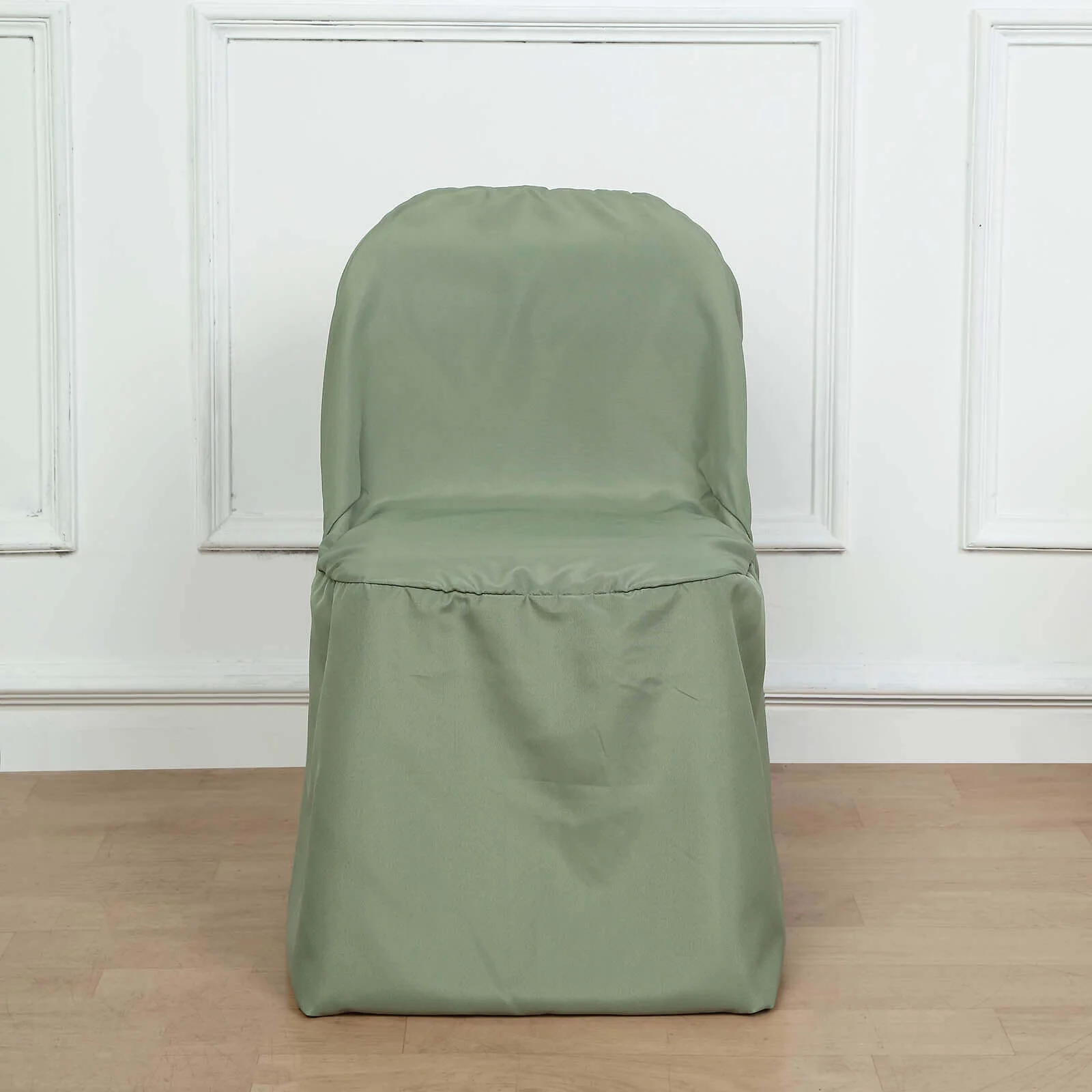 Polyester Folding Chair Cover Dusty Sage Green - Reusable Stain-Resistant Slipcover