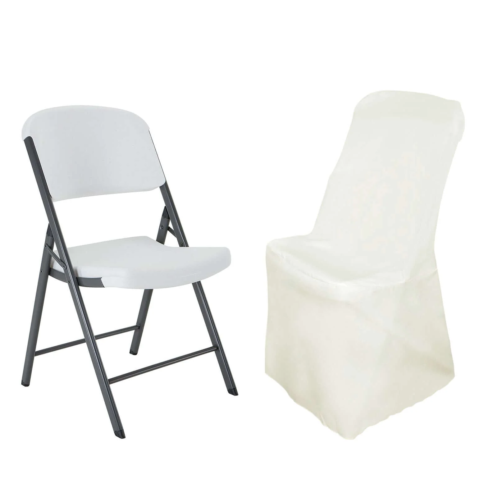 Polyester Folding Chair Cover Ivory for Lifetime Chairs - Durable Reusable Slipcover - Image 7