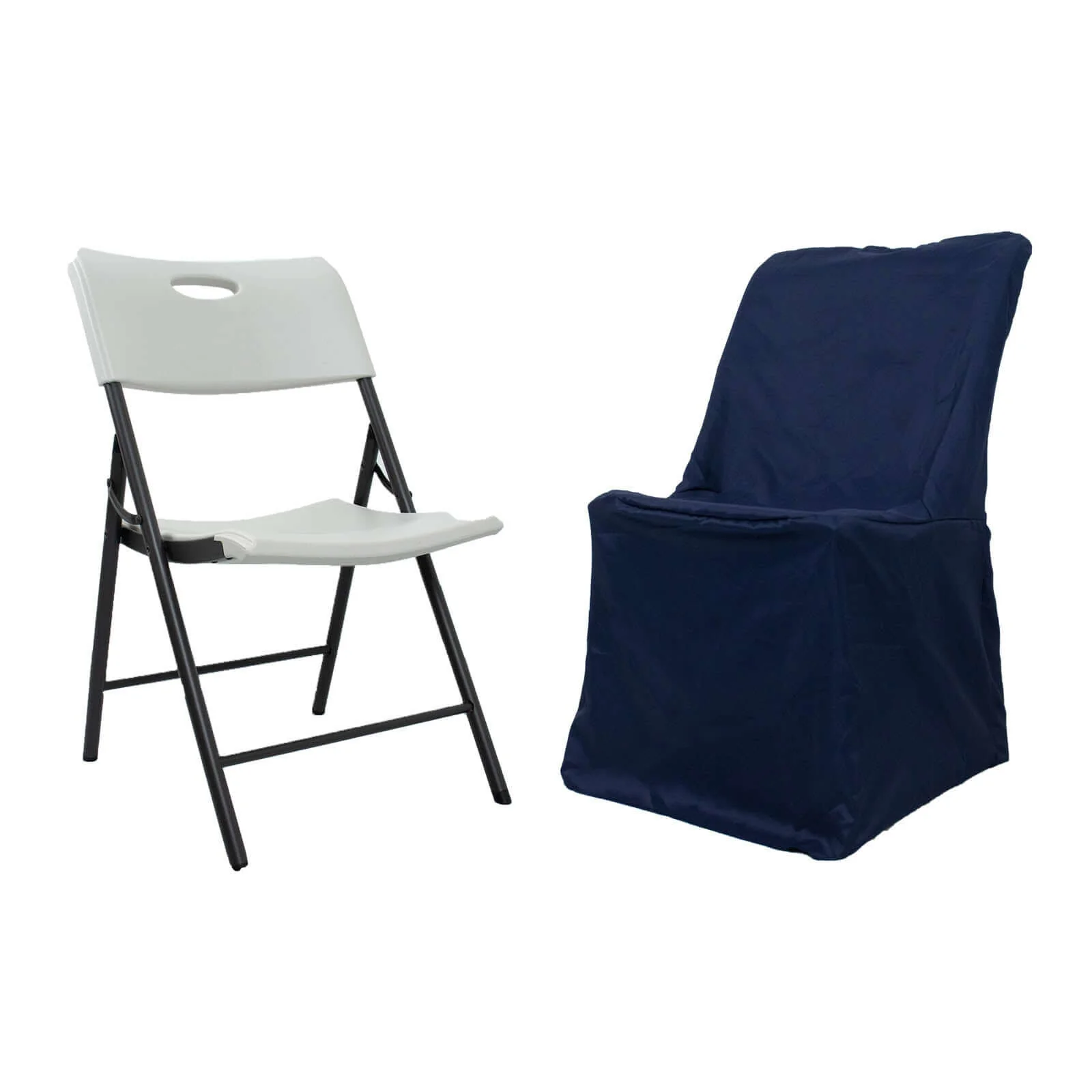 Polyester Folding Chair Cover Navy Blue for Lifetime Chairs - Durable Reusable Slipcover - Image 6