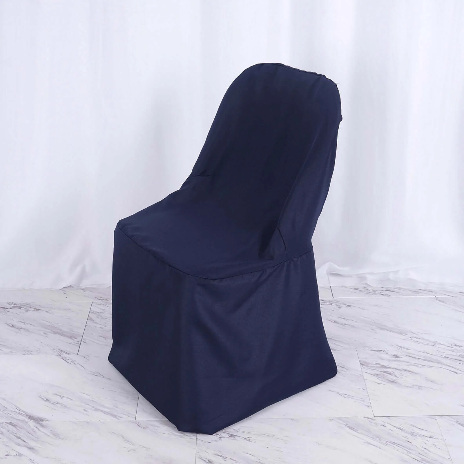 Polyester Folding Chair Cover Navy Blue - Reusable Stain-Resistant Slipcover - Image 2