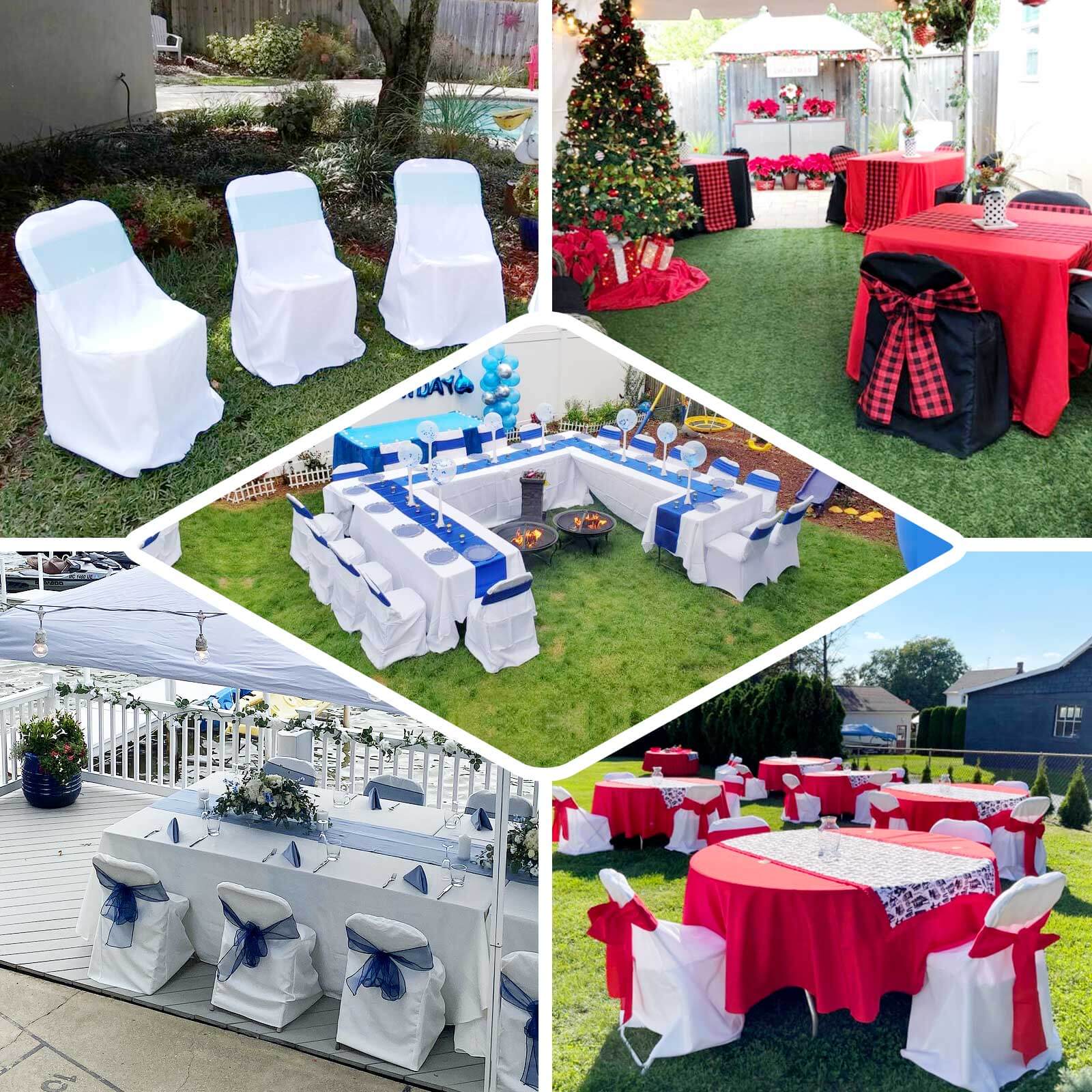 Polyester Folding Chair Cover Nude - Reusable Stain-Resistant Slipcover - Image 5
