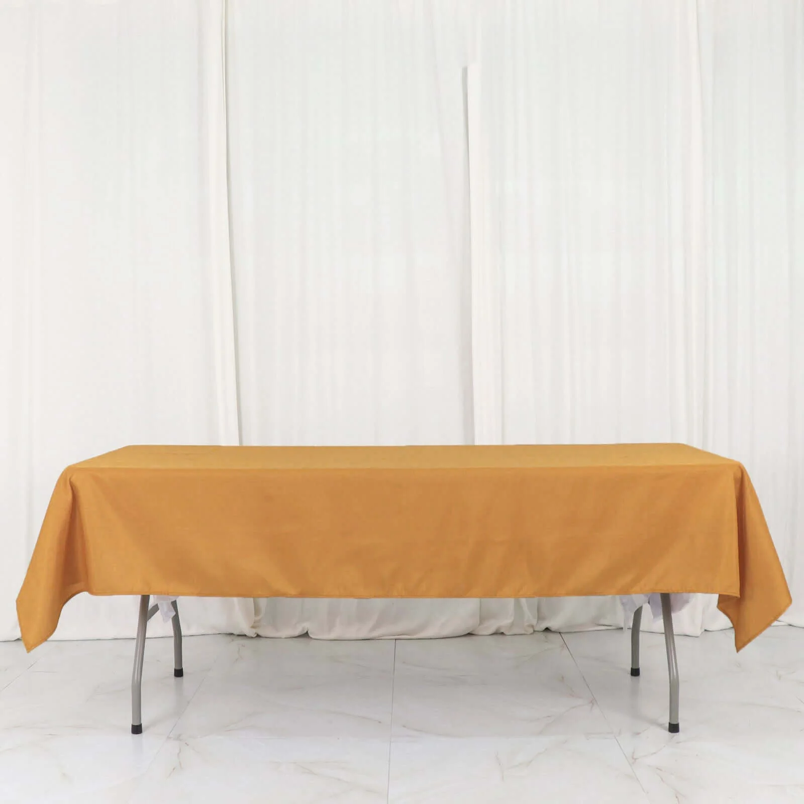 Polyester Rectangle Tablecloth 54"x96" Gold - Linen Texture Table Cover