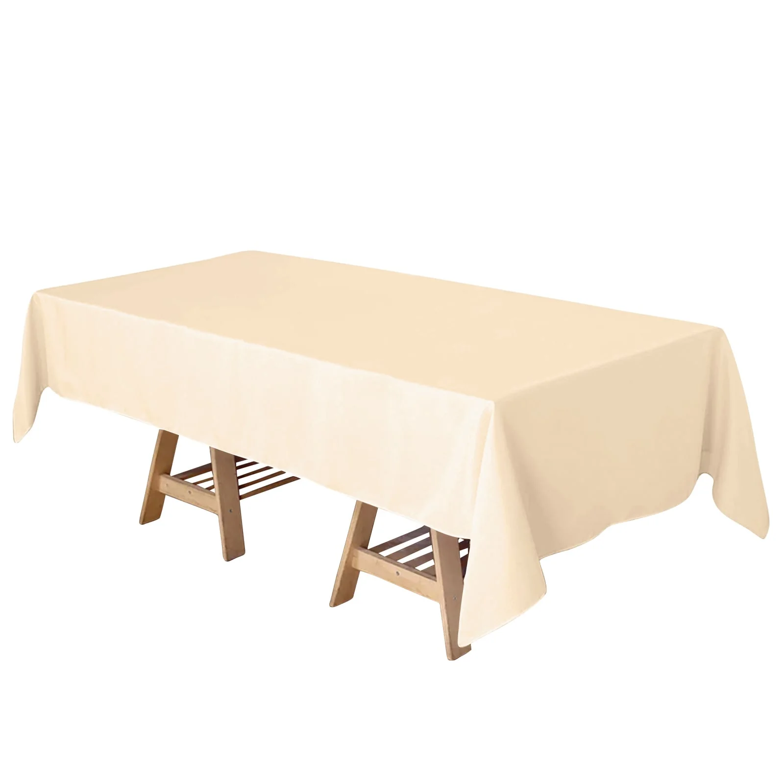 Polyester Rectangle Tablecloth 60"x102" Beige - Wrinkle-Resistant Finish - Image 6