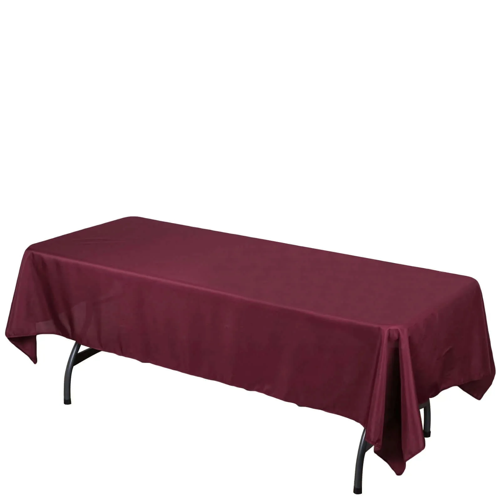 Polyester Rectangle Tablecloth 60"x102" Burgundy - Wrinkle-Resistant Finish - Image 5
