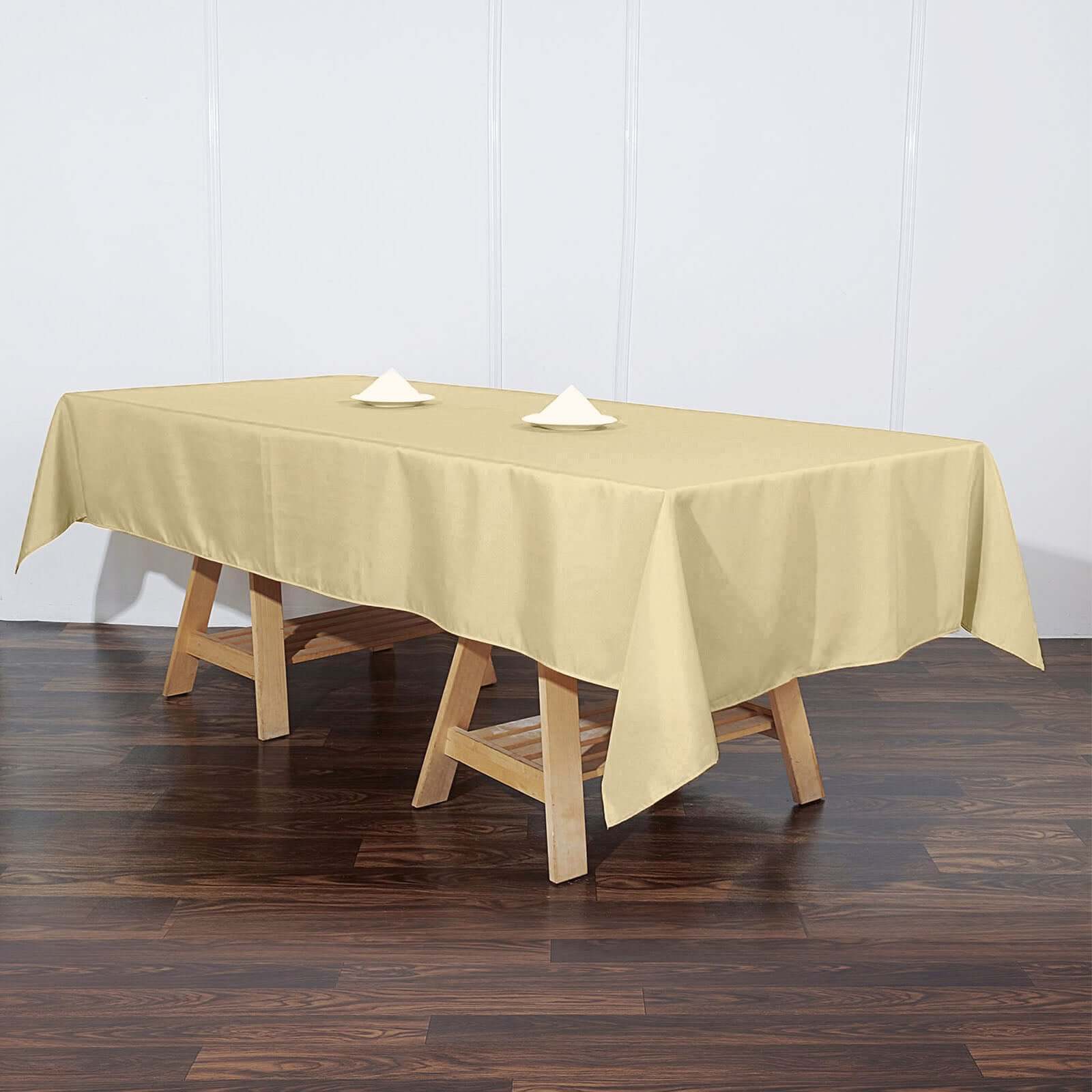 Polyester Rectangle Tablecloth 60"x102" Champagne - Wrinkle-Resistant Finish - Image 2