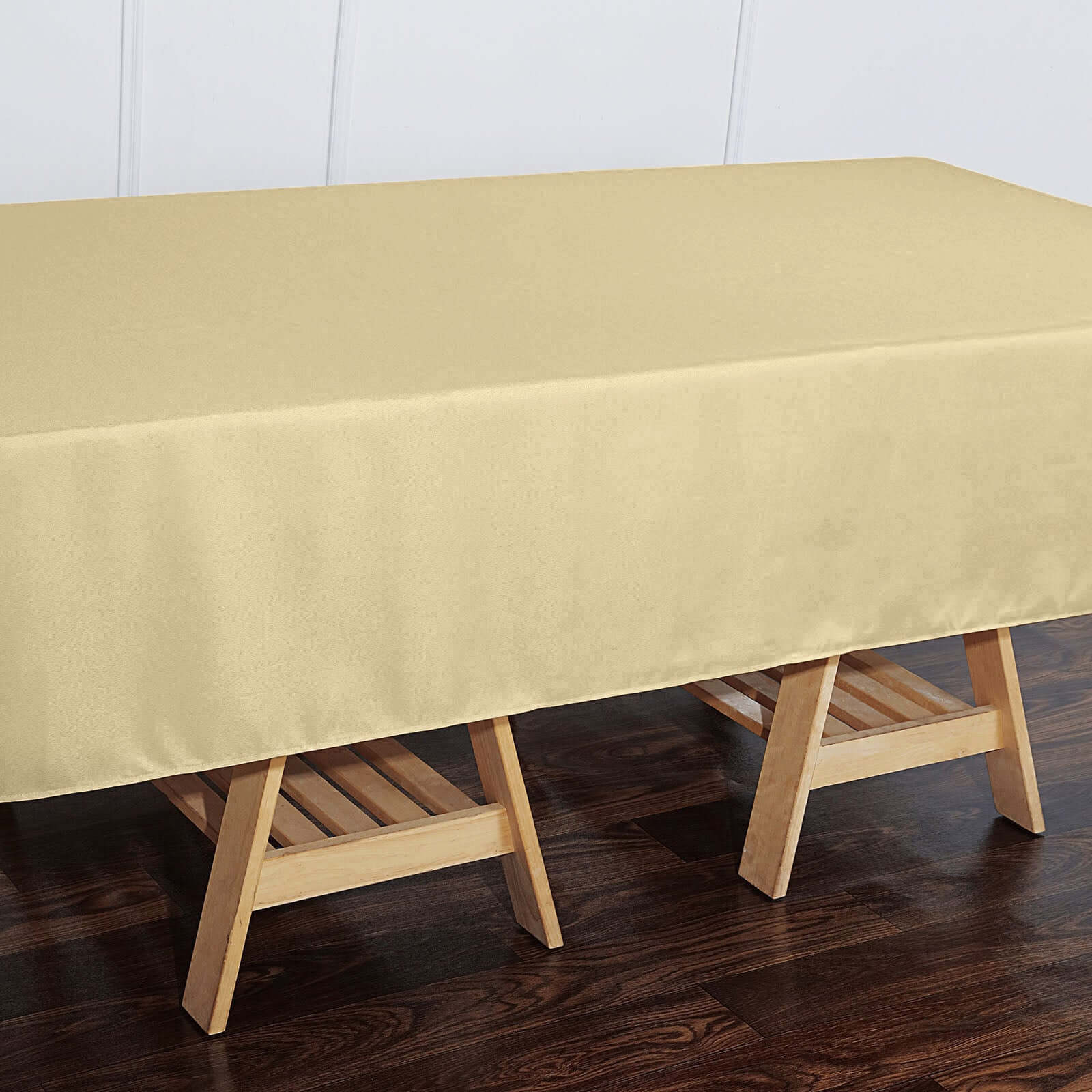 Polyester Rectangle Tablecloth 60"x102" Champagne - Wrinkle-Resistant Finish - Image 3