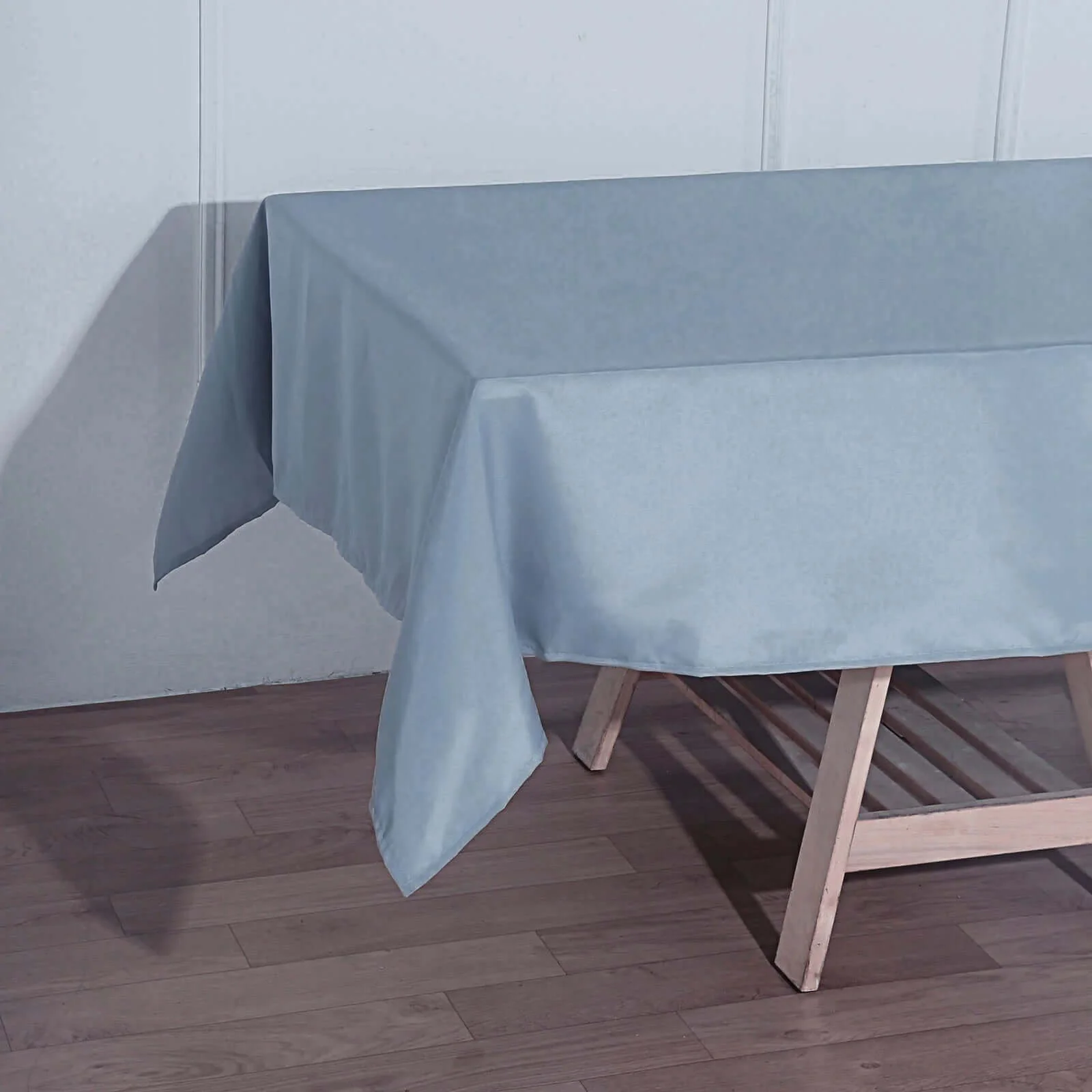 Polyester Rectangle Tablecloth 60"x102" Dusty Blue - Wrinkle-Resistant Finish - Image 6
