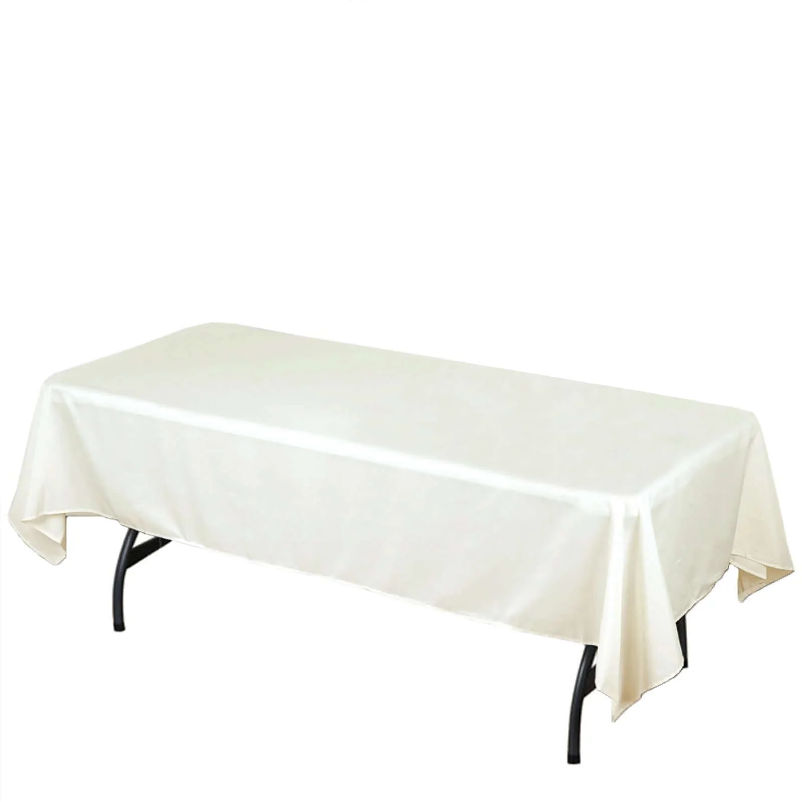 Polyester Rectangle Tablecloth 60"x102" Ivory - Wrinkle-Resistant Finish - Image 4