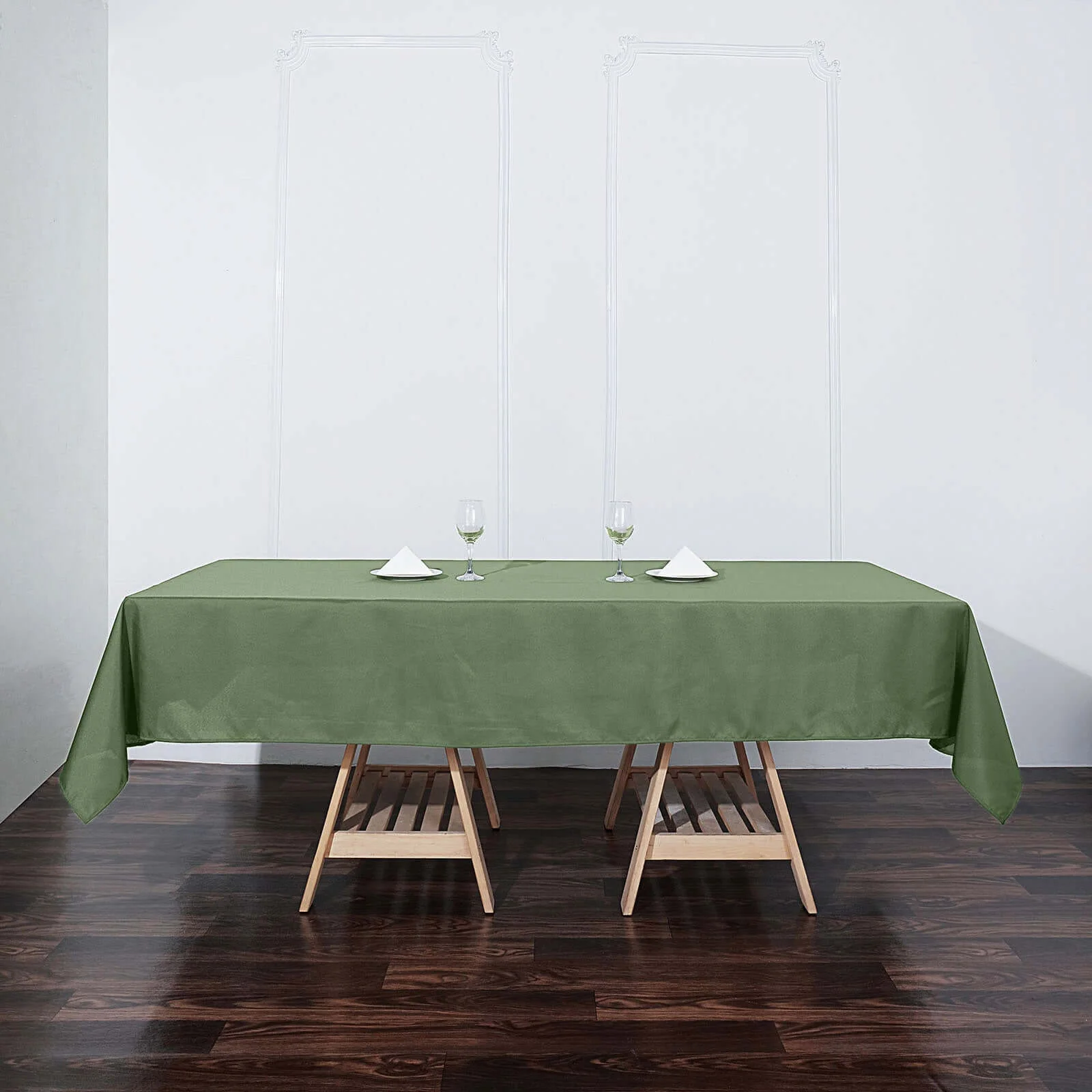 Polyester Rectangle Tablecloth 60"x102" Olive Green - Wrinkle-Resistant Finish