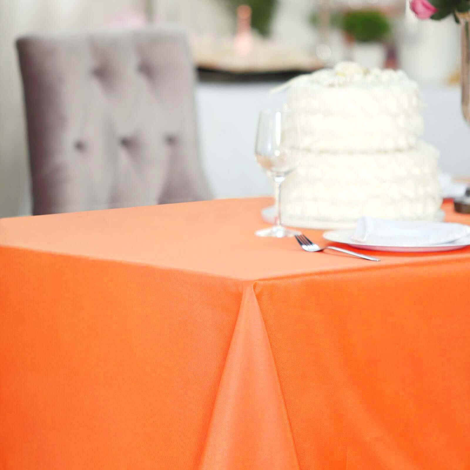 Polyester Rectangle Tablecloth 60"x102" Orange - Wrinkle-Resistant Finish - Image 6