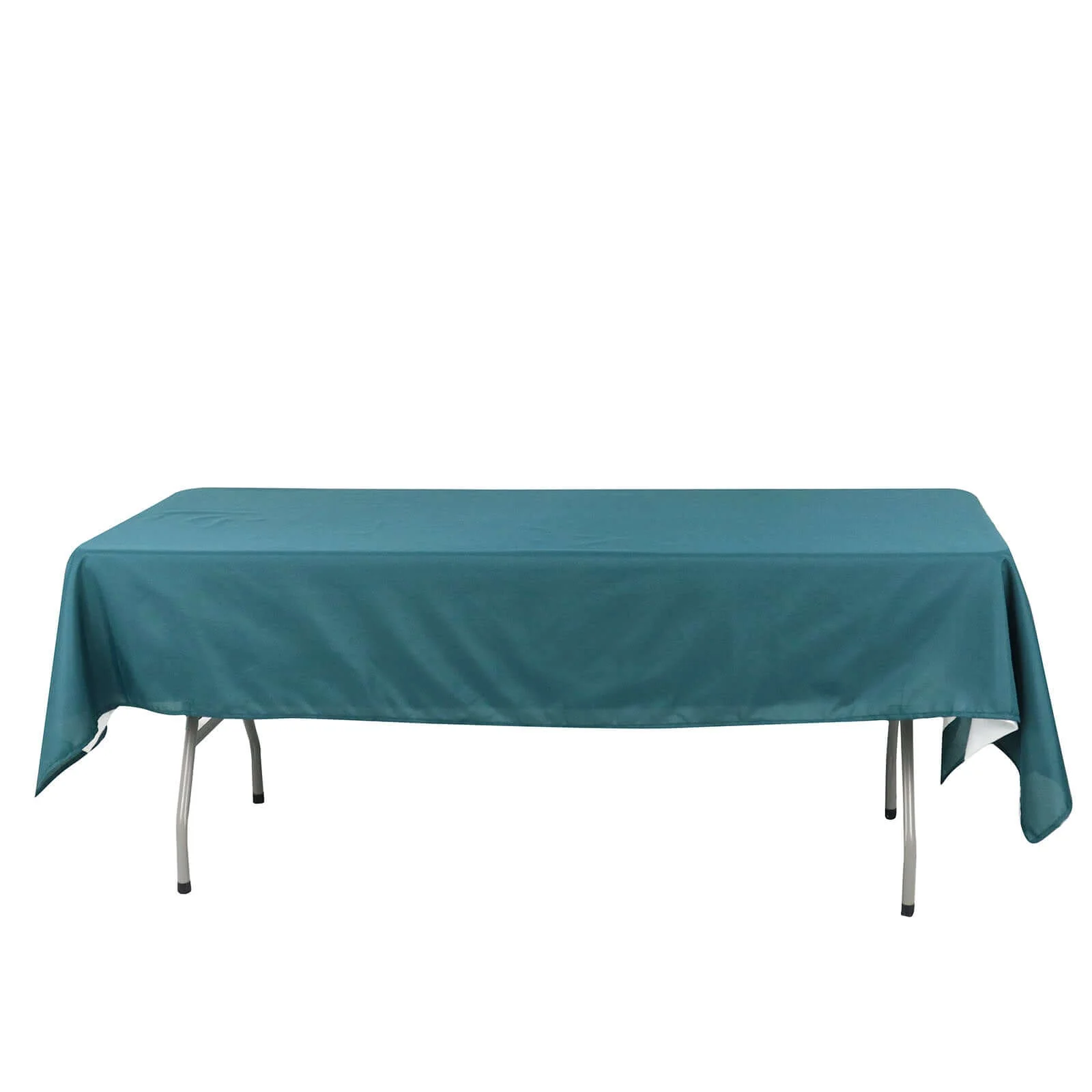 Polyester Rectangle Tablecloth 60"x102" Peacock Teal - Wrinkle-Resistant Finish - Image 6