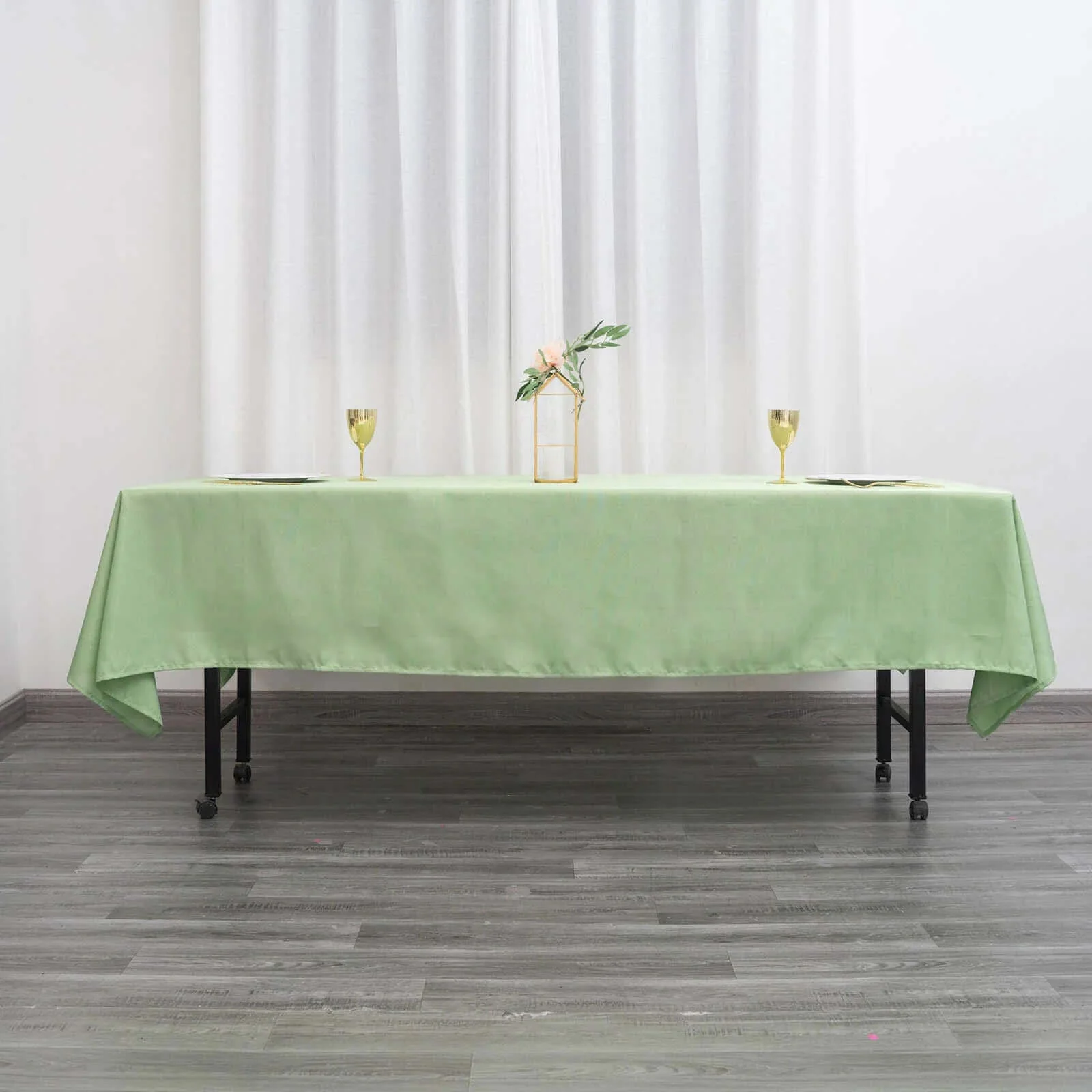Polyester Rectangle Tablecloth 60"x102" Sage Green - Wrinkle-Resistant Finish - Image 7